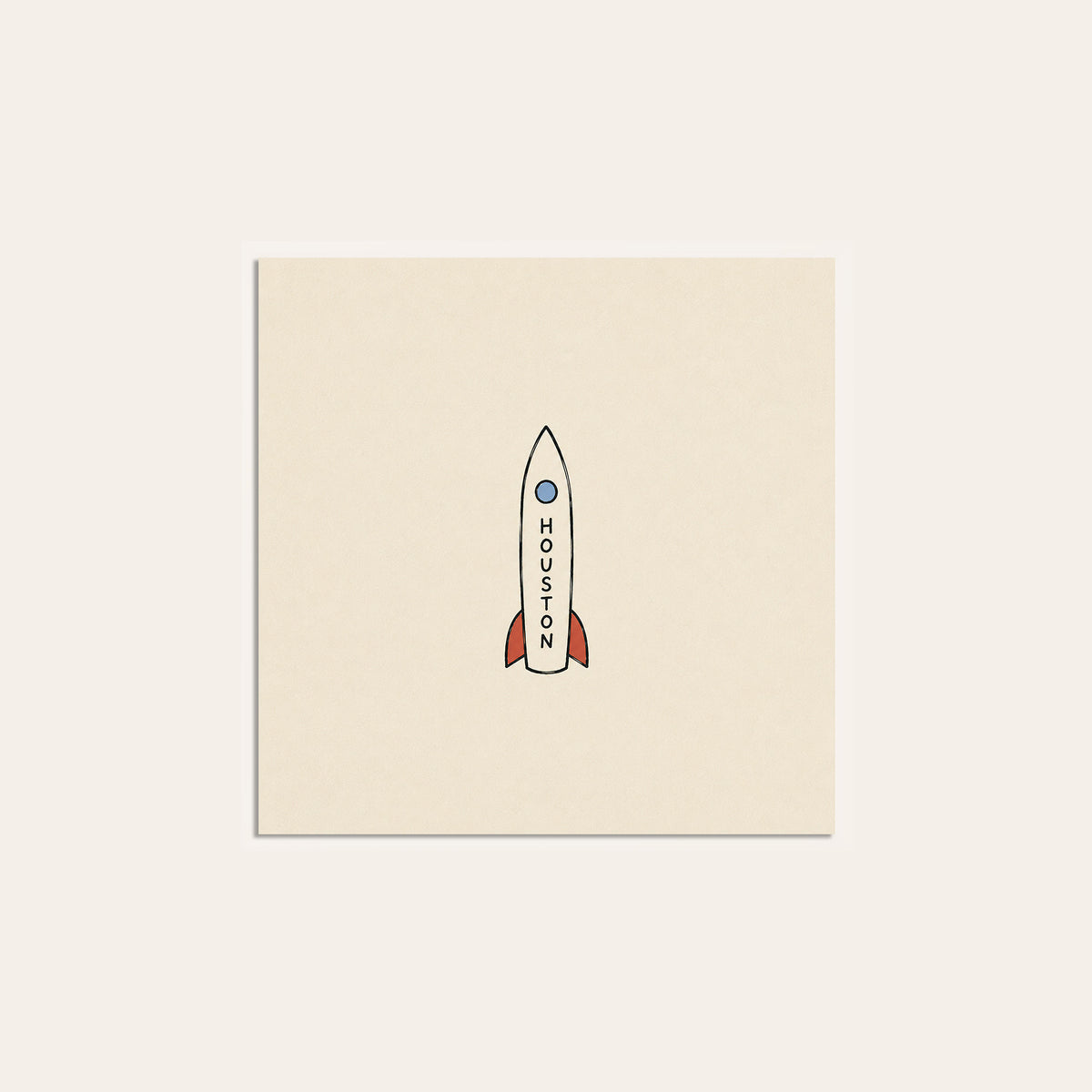 Houston Rocket square art print — unframed print