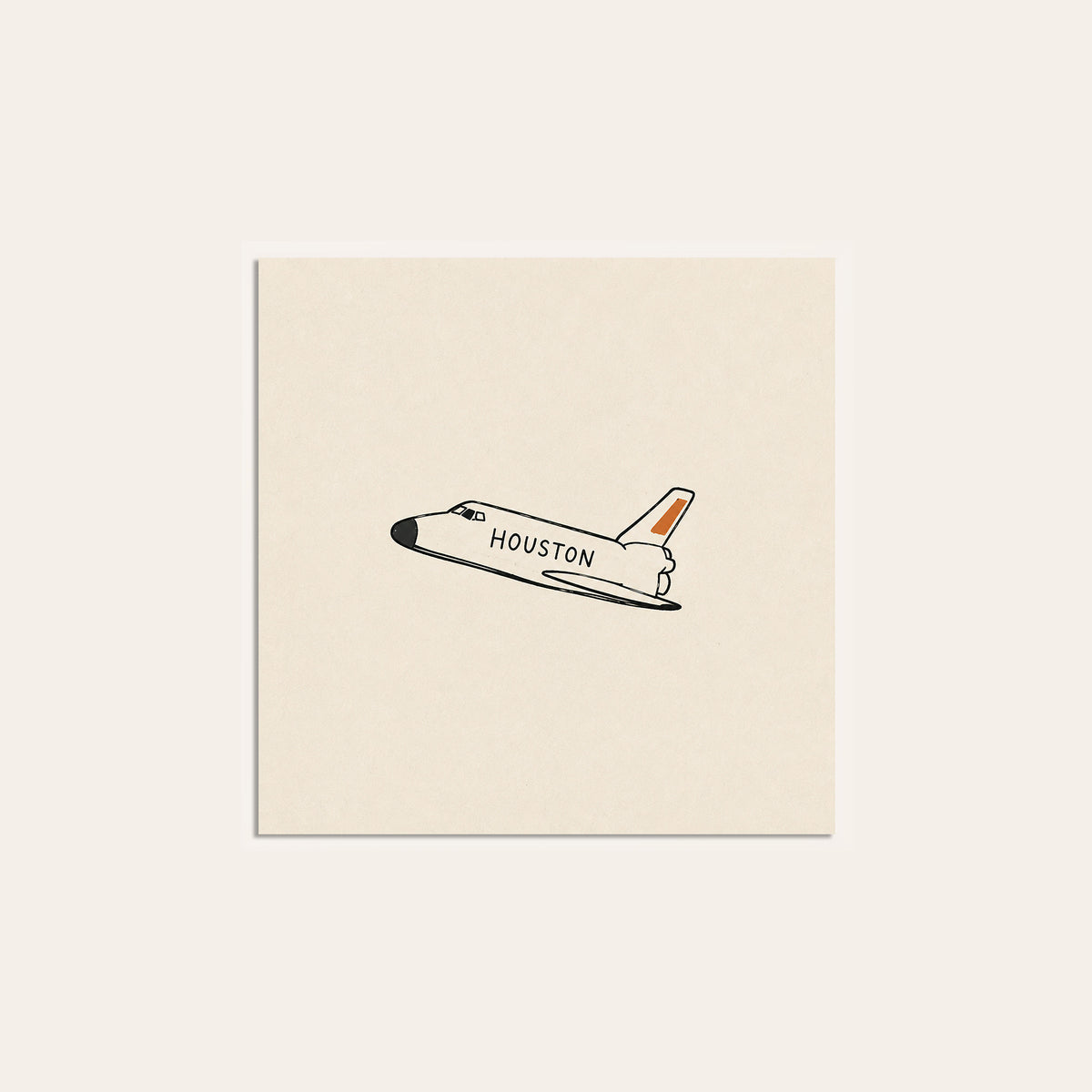 Houston Space Shuttle square art print — unframed print