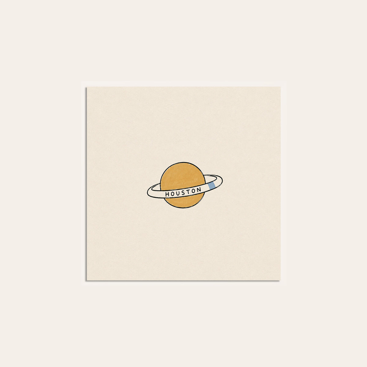 Houston Ringed Planet square art print — unframed print