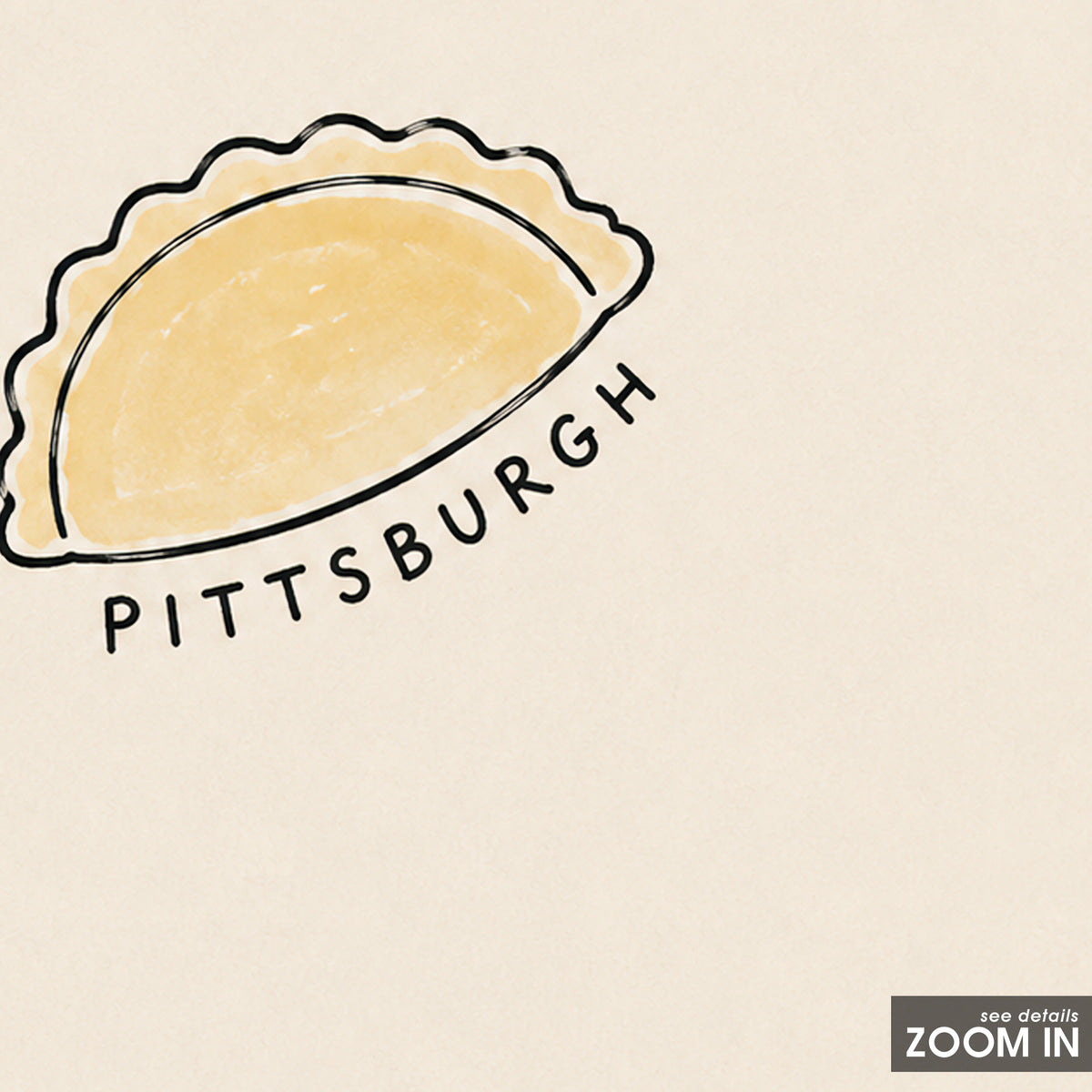 Pittsburgh Pierogi square art print — artwork detail