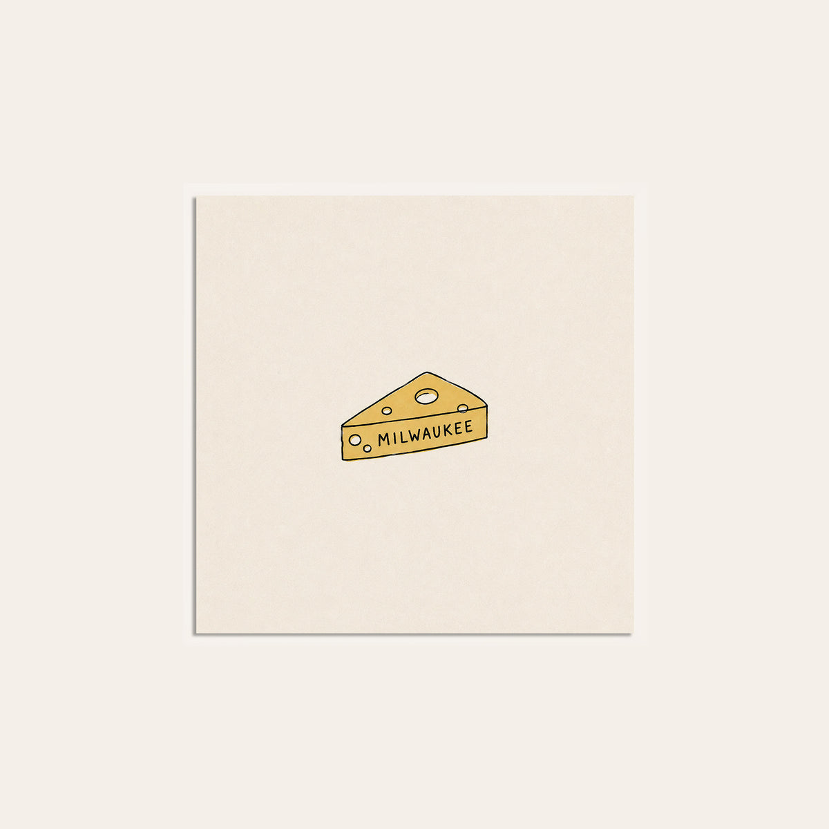 Milwaukee Cheese Wedge square art print — unframed print