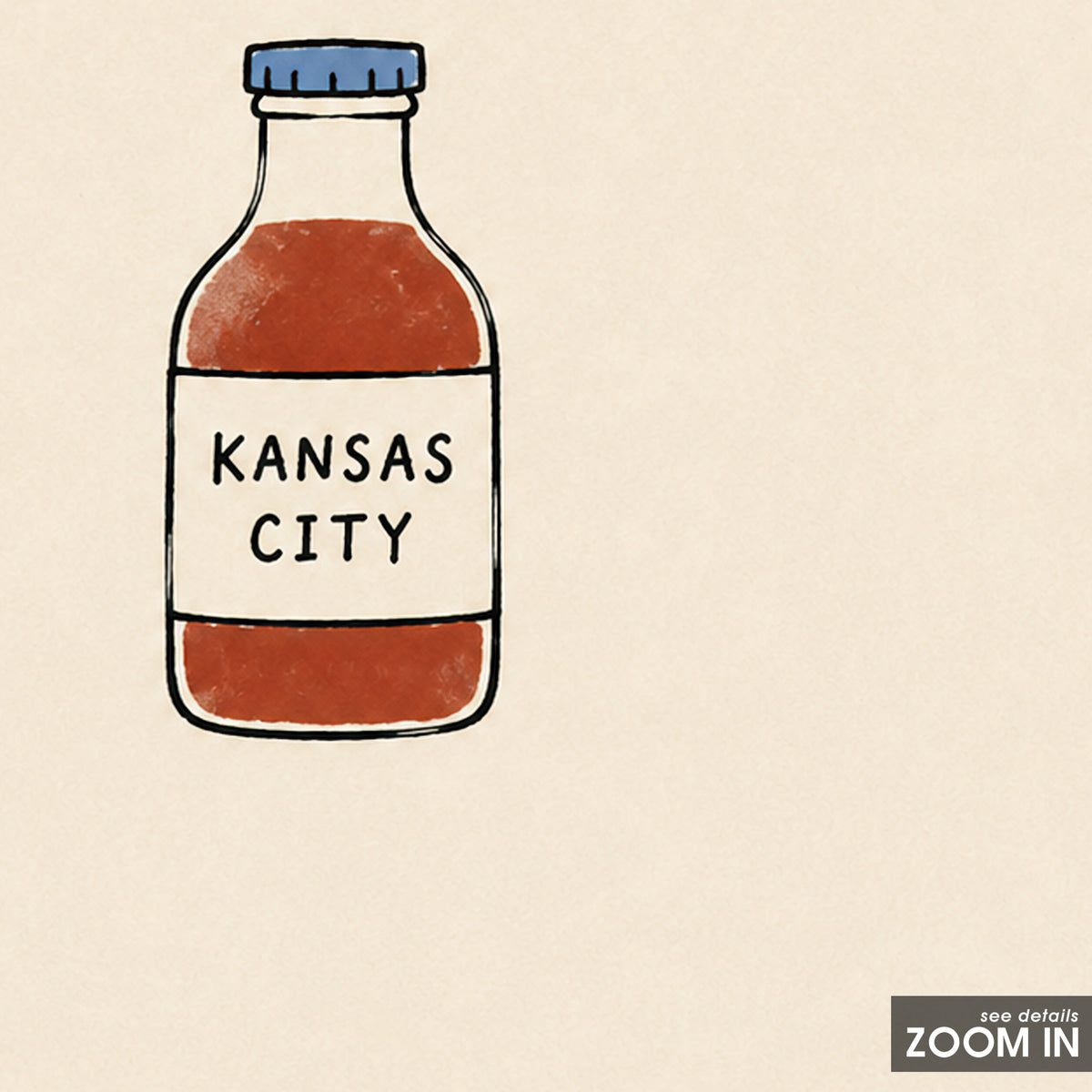 Kansas City BBQ Sauce square art print — artwork detail