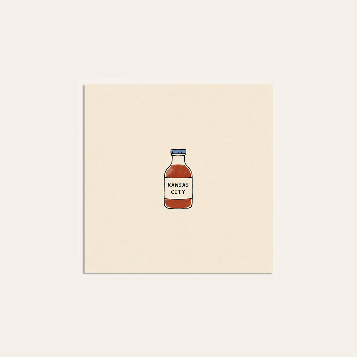 Kansas City BBQ Sauce square art print — unframed print