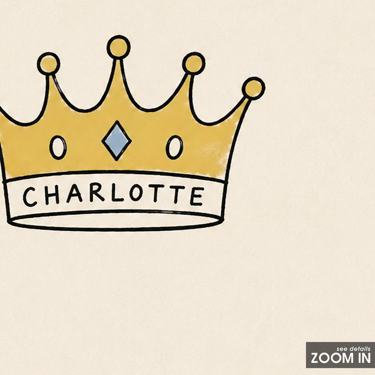 Charlotte Gold Crown square art print — artwork detail