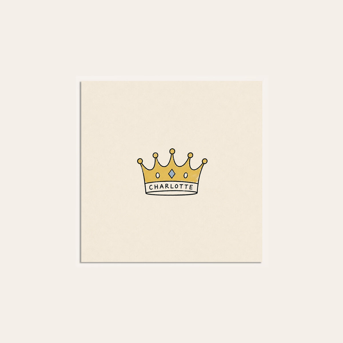 Charlotte Gold Crown square art print — unframed print