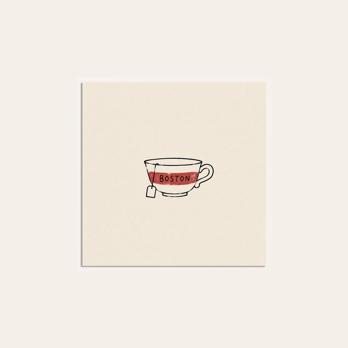 Boston Tea Cup square art print — unframed print