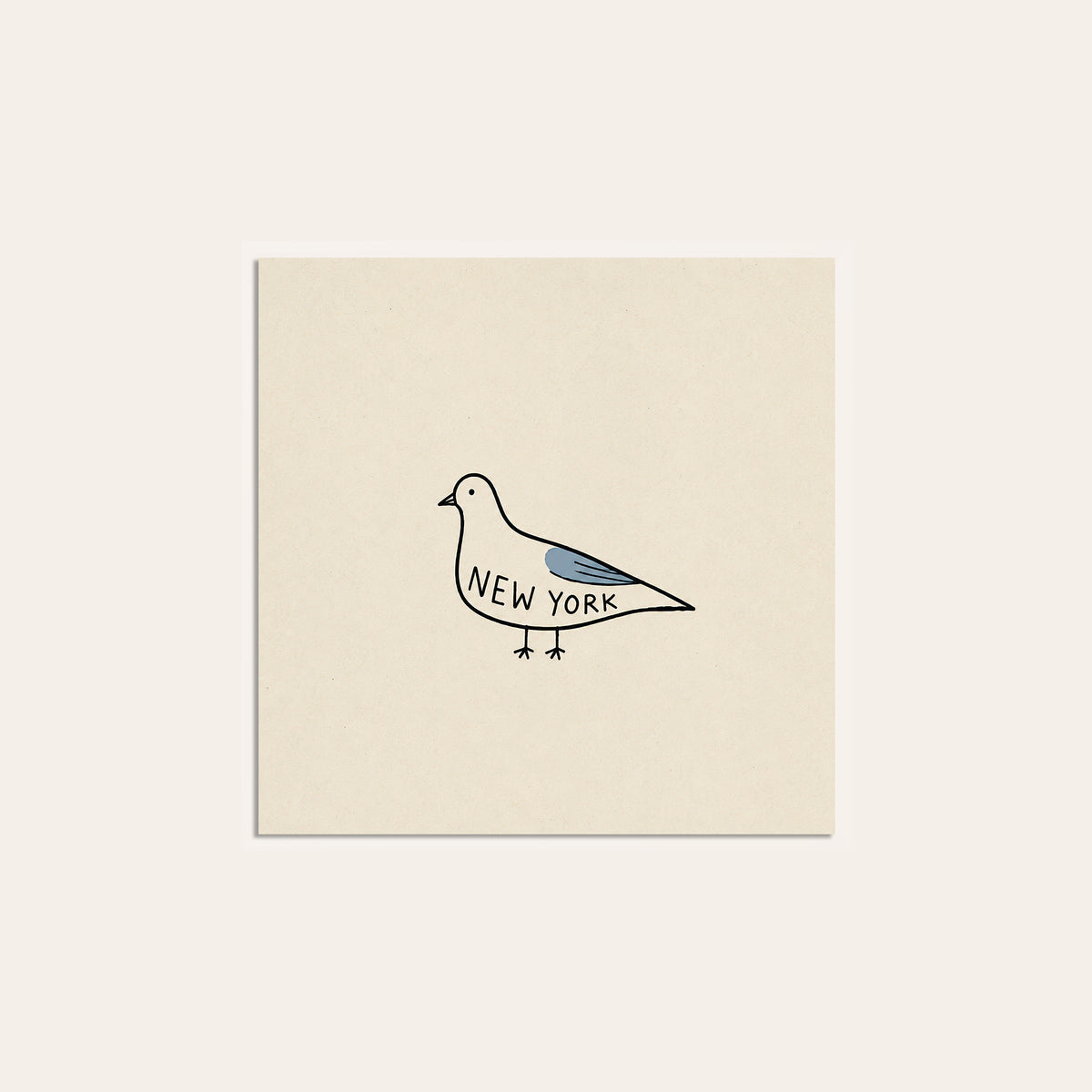 New York Pigeon square art print — unframed print