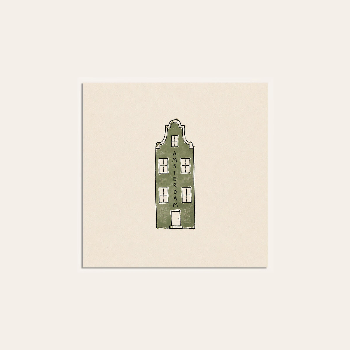 Amsterdam Canal House square art print — unframed print