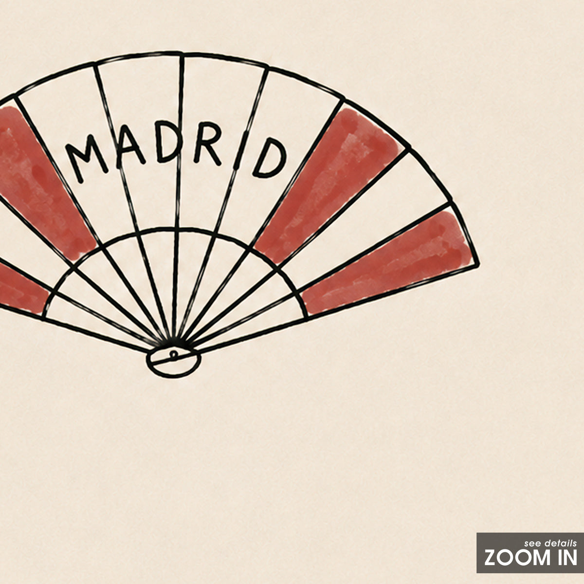 Madrid Folding Fan square art print — artwork detail