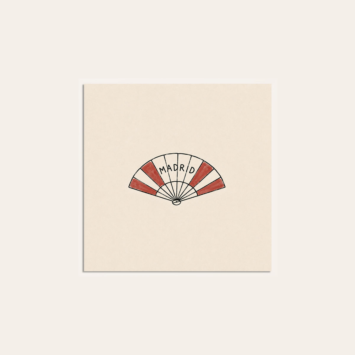 Madrid Folding Fan square art print — unframed print