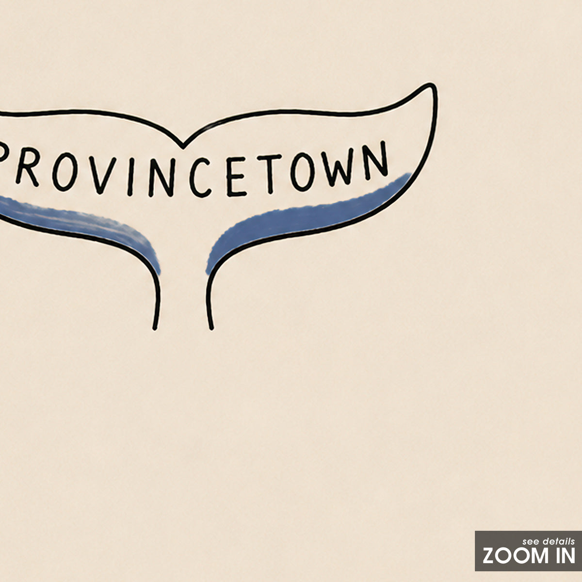 Provincetown Whale Tail square art print — artwork detail