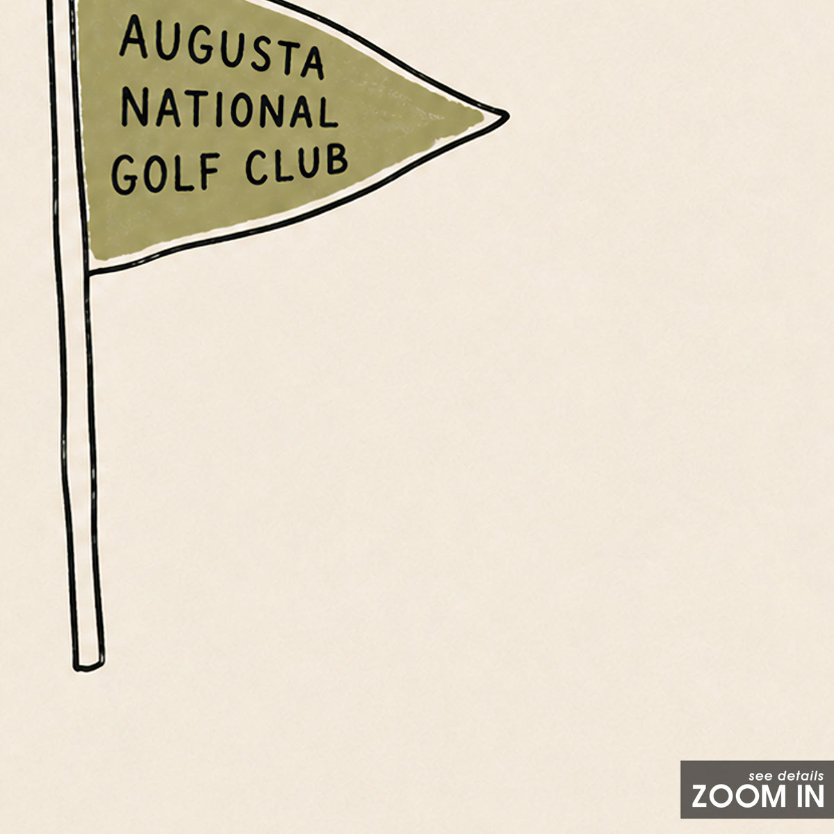 Augusta Golf Pennant square art print — artwork detail