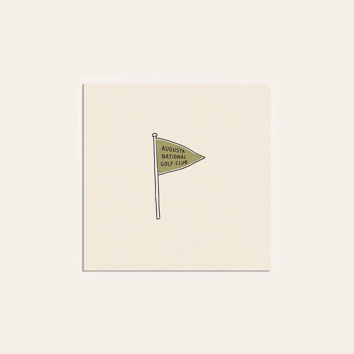 Augusta Golf Pennant square art print — unframed print