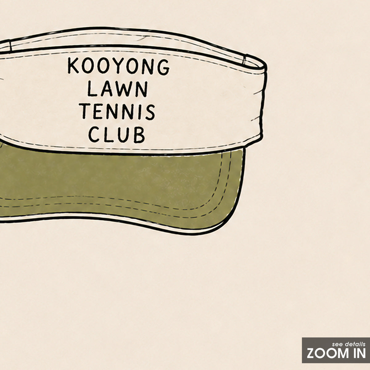 Kooyong Tennis Visor square art print — artwork detail
