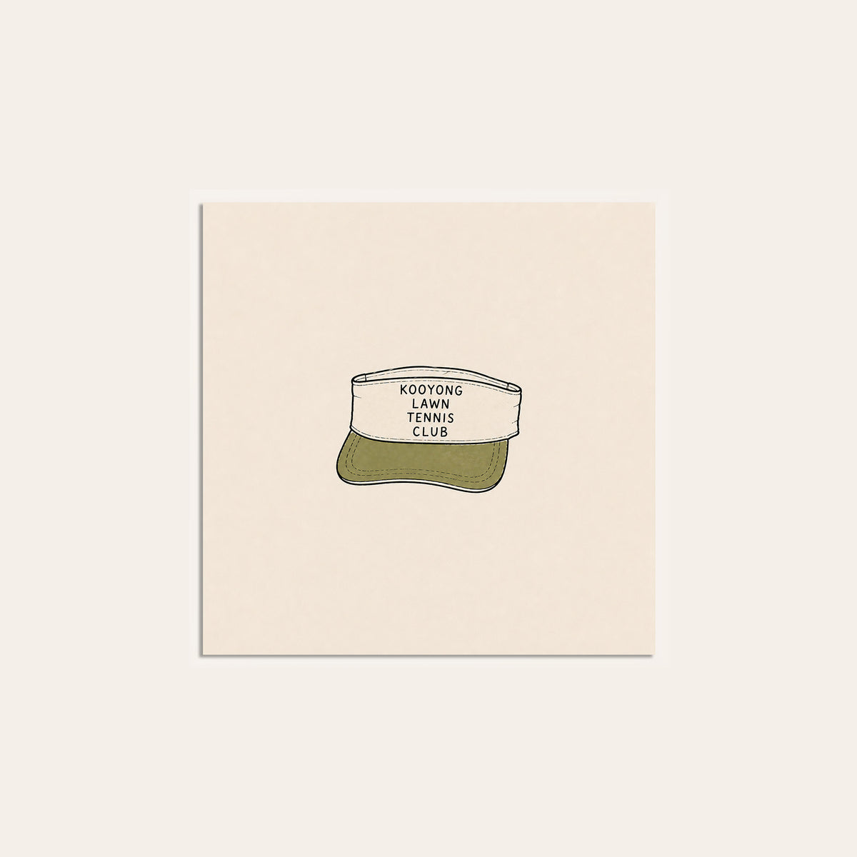 Kooyong Tennis Visor square art print — unframed print