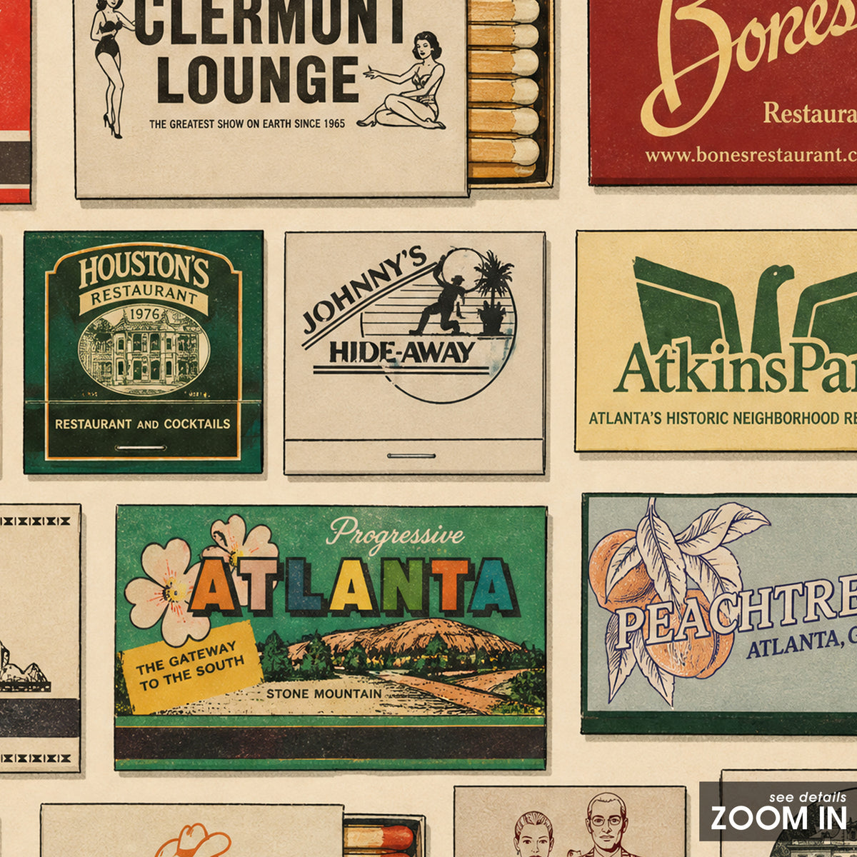 Atlanta Matchbox Gallery square art print — artwork detail