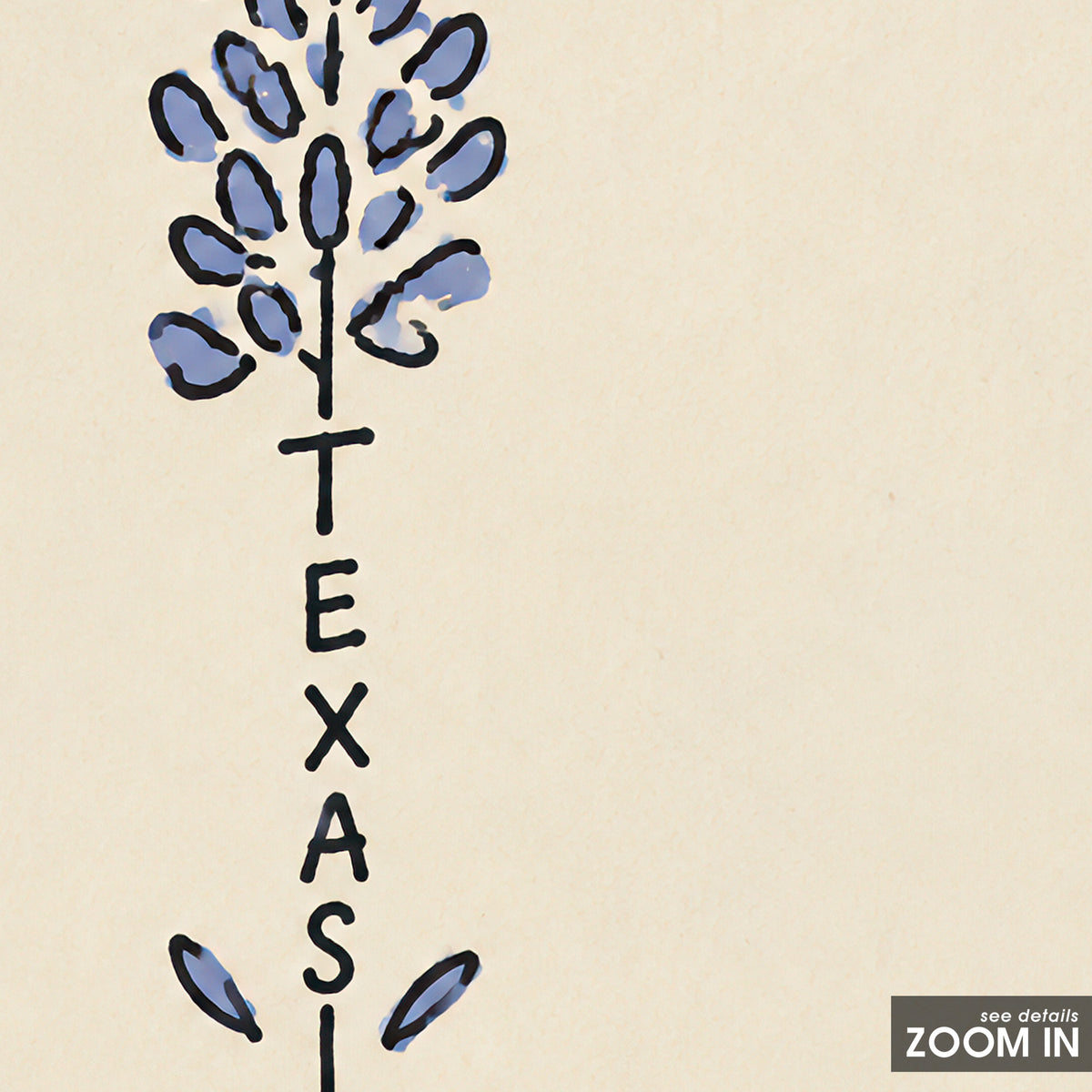 Texas Bluebonnet square art print — artwork detail