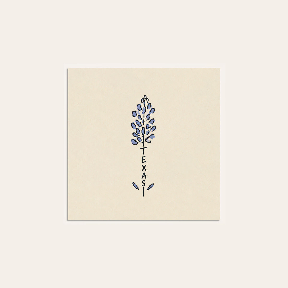 Texas Bluebonnet square art print — unframed print
