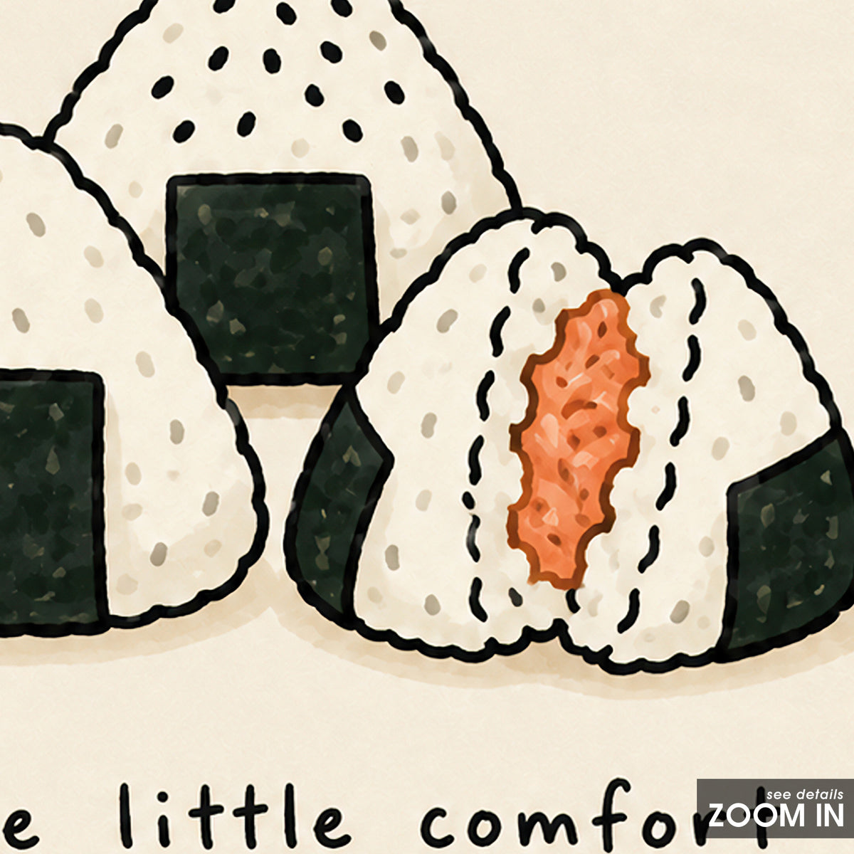 Onigiri Simple Little Comfort square art print — artwork detail