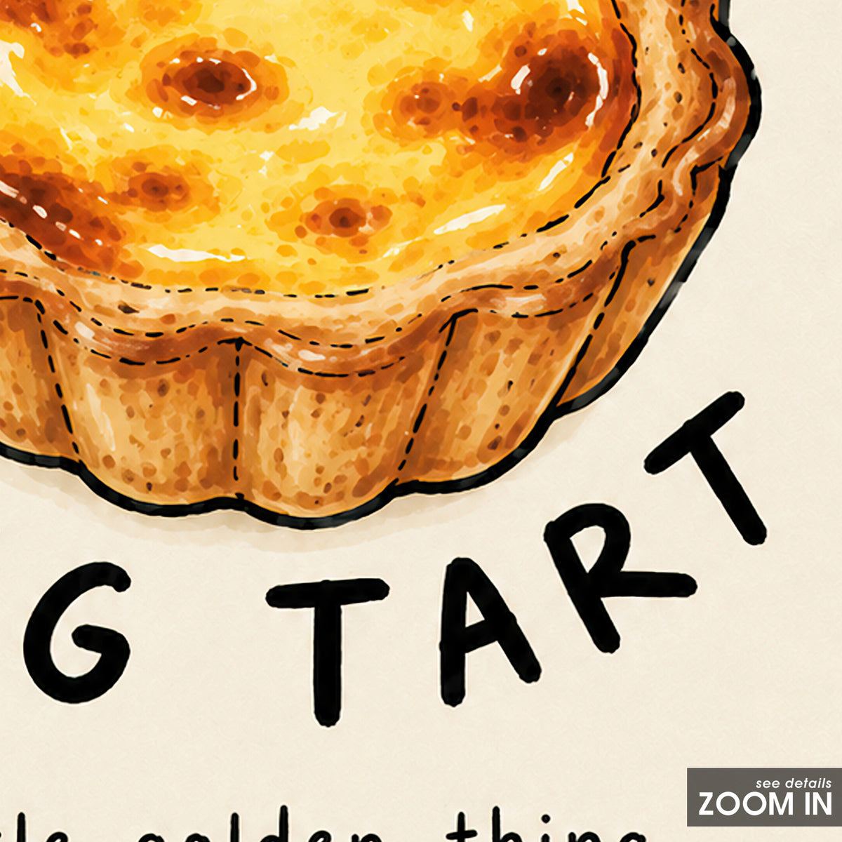 Egg Tart Little Golden Thing square art print — artwork detail