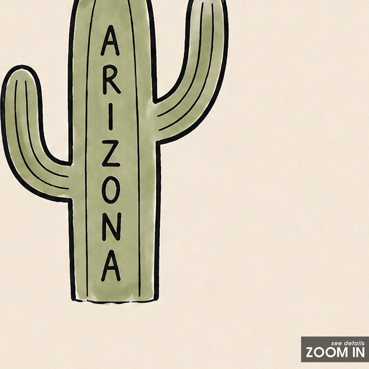 Arizona Saguaro Cactus square art print — artwork detail
