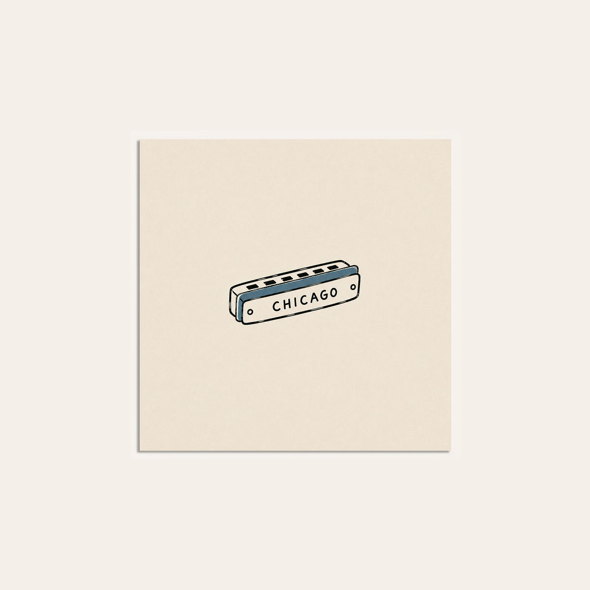 Chicago Harmonica square art print — unframed print