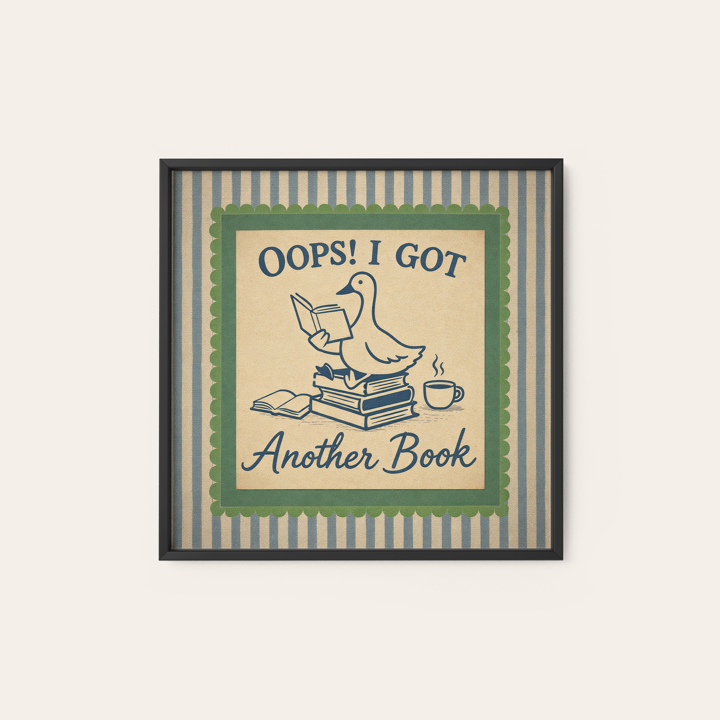Oops! Another Book — Goose Print – black frame