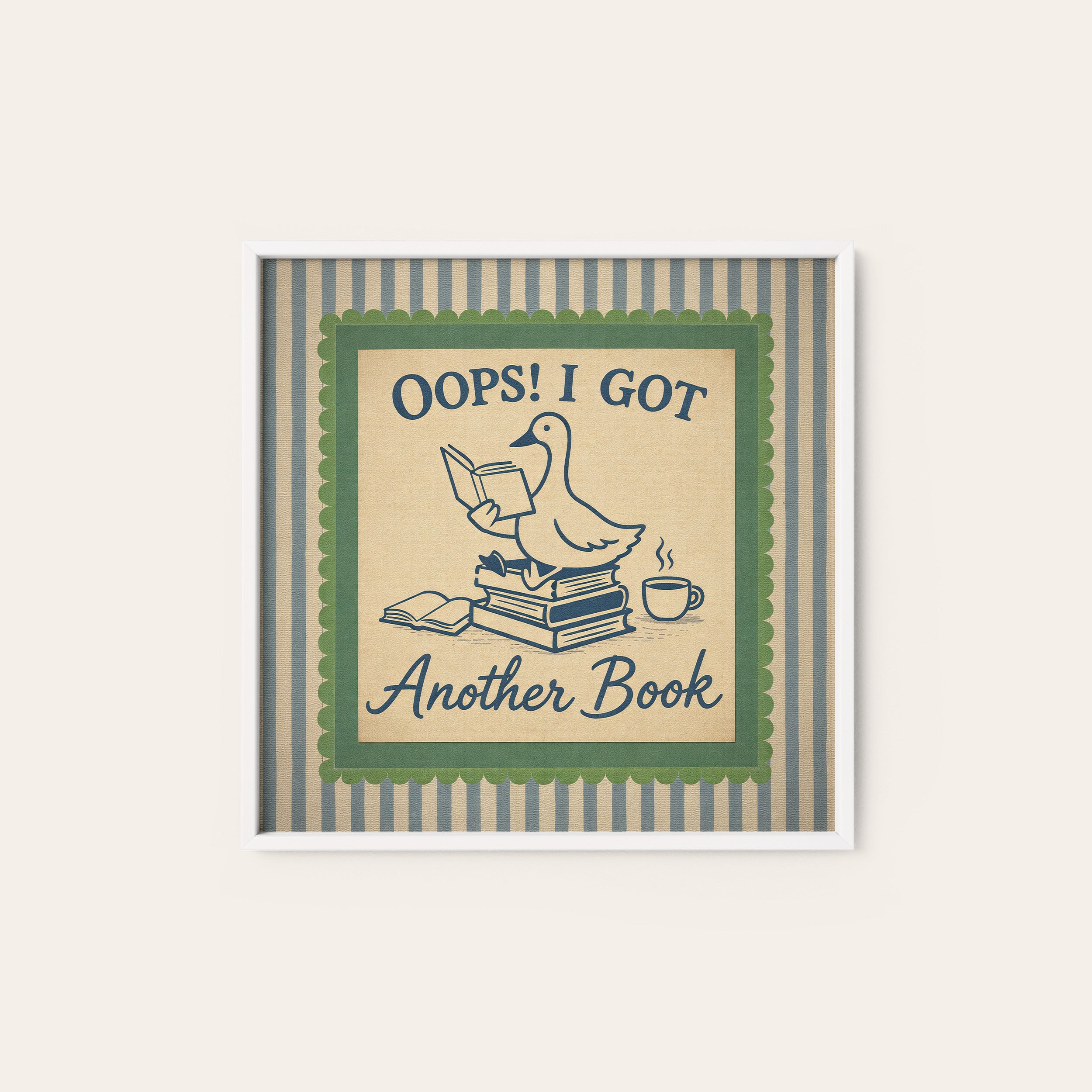 Oops! Another Book — Goose Print – white frame