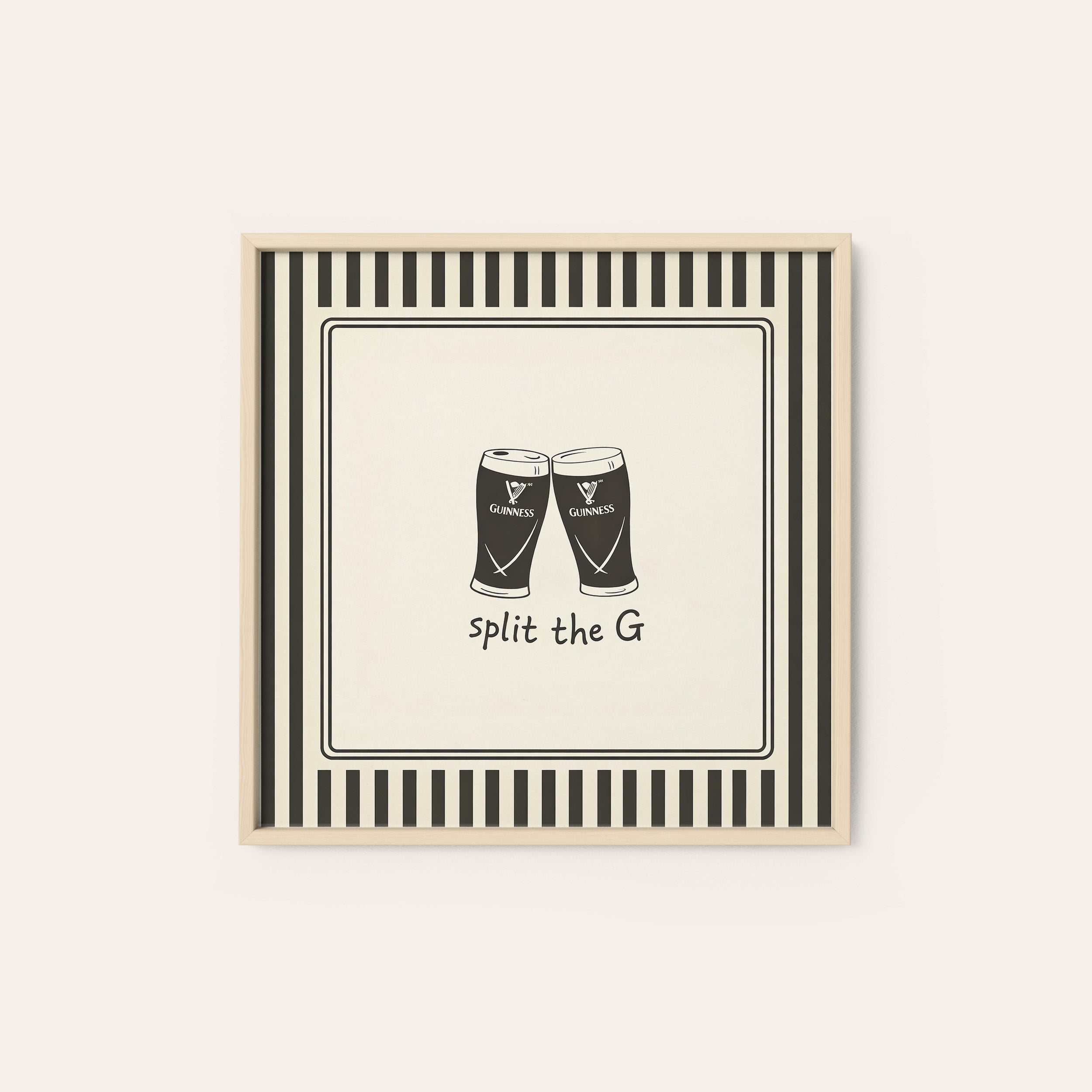 Split the G — Stout Print – natural wood frame