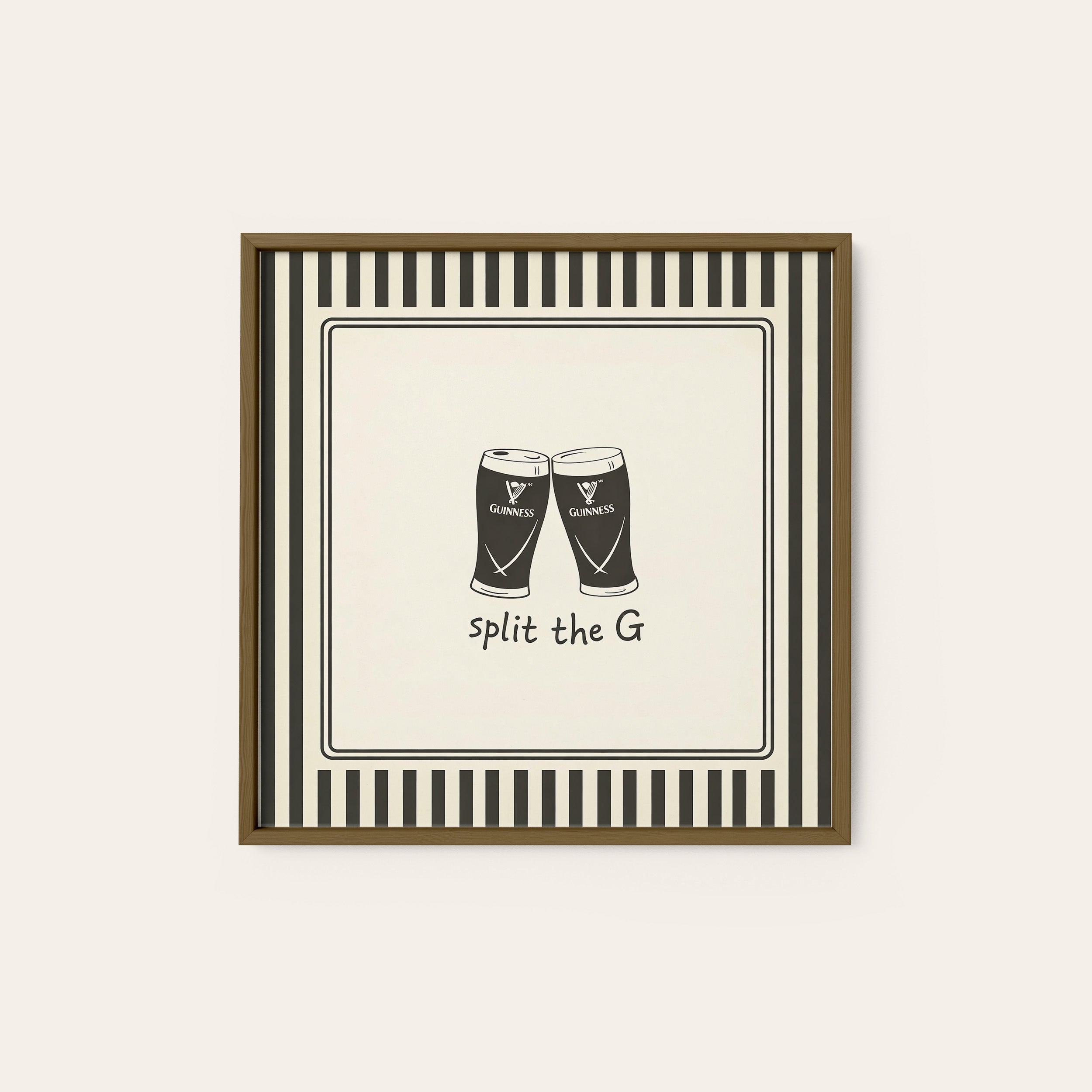 Split the G — Stout Print – dark wood frame