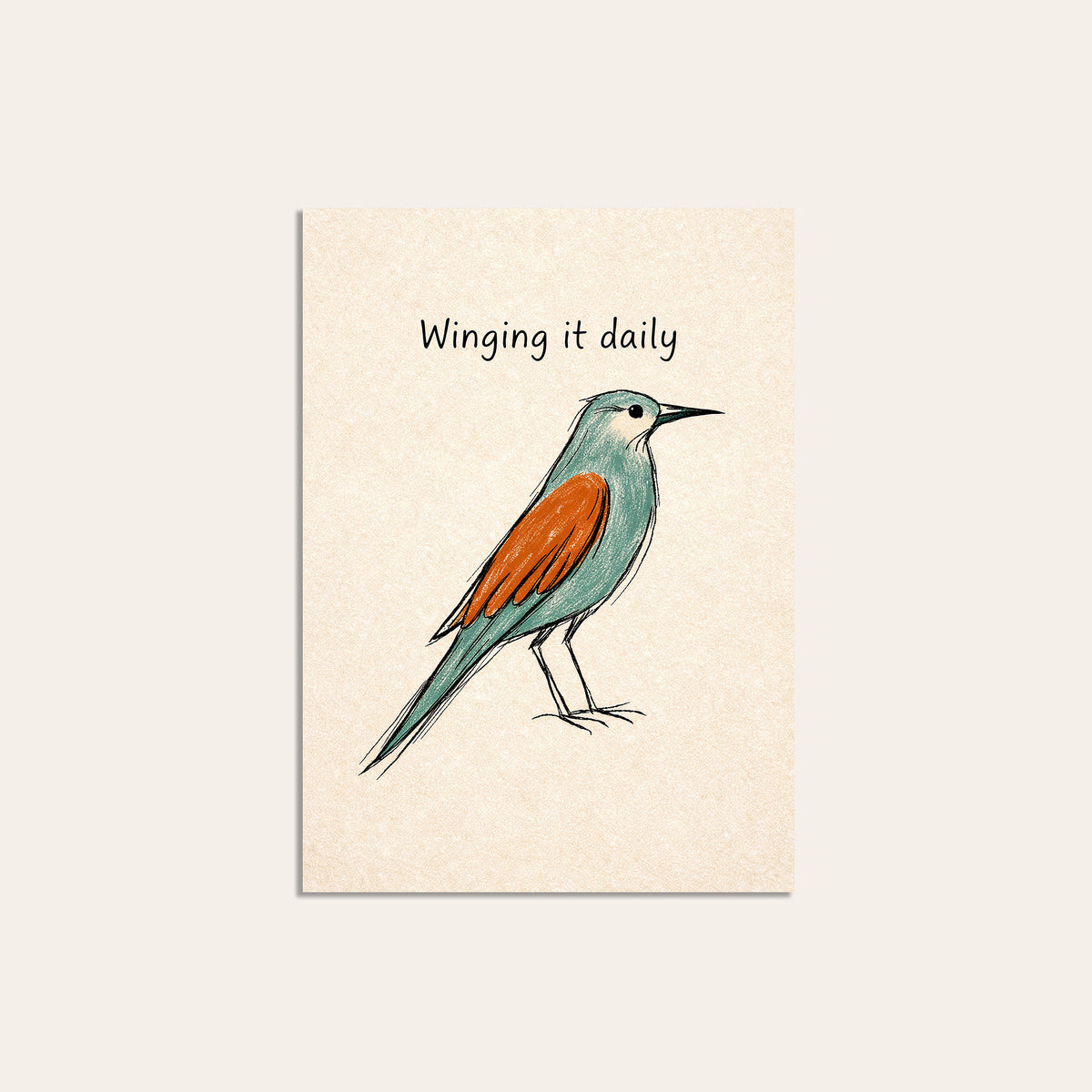 Winging It Daily - Bird Print - unframed print
