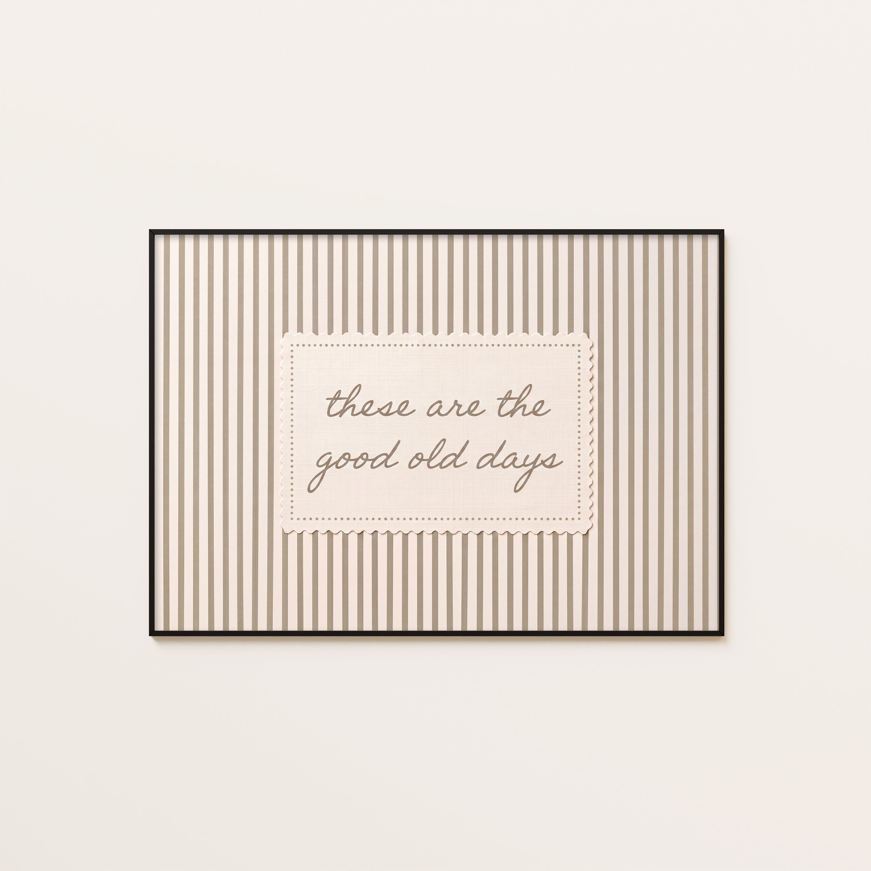 Good Old Days — Pink Stripe Print – unframed poster