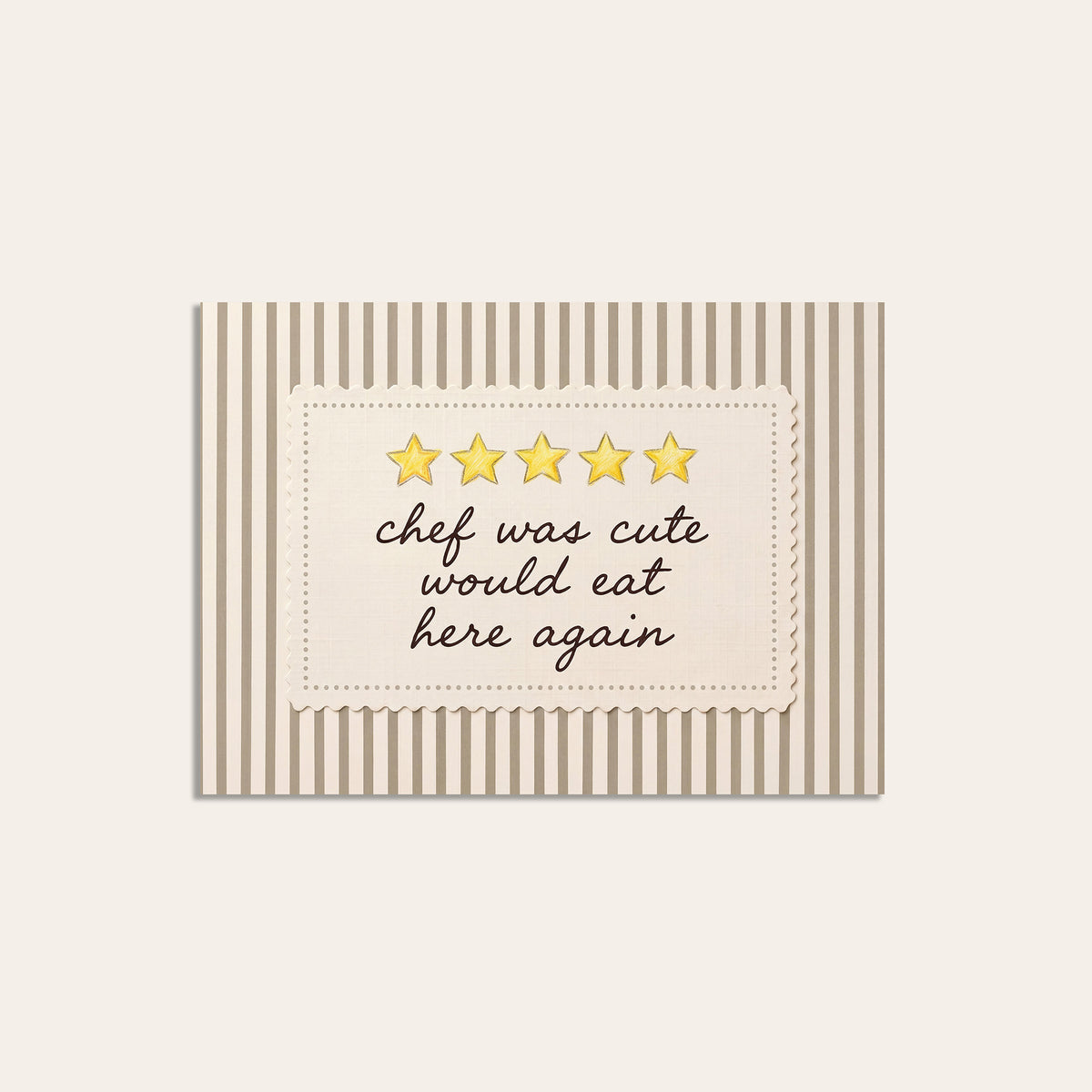 Chef Was Cute - Five Gold Stars Print - unframed print