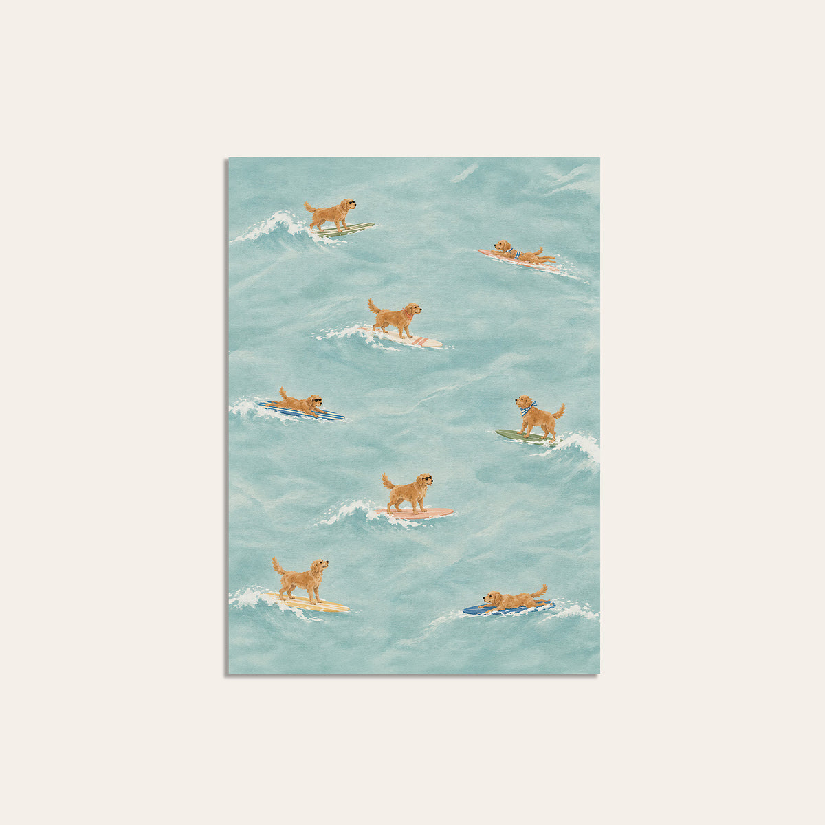 Golden Hour Surf Club - Retriever Pattern Print - unframed print