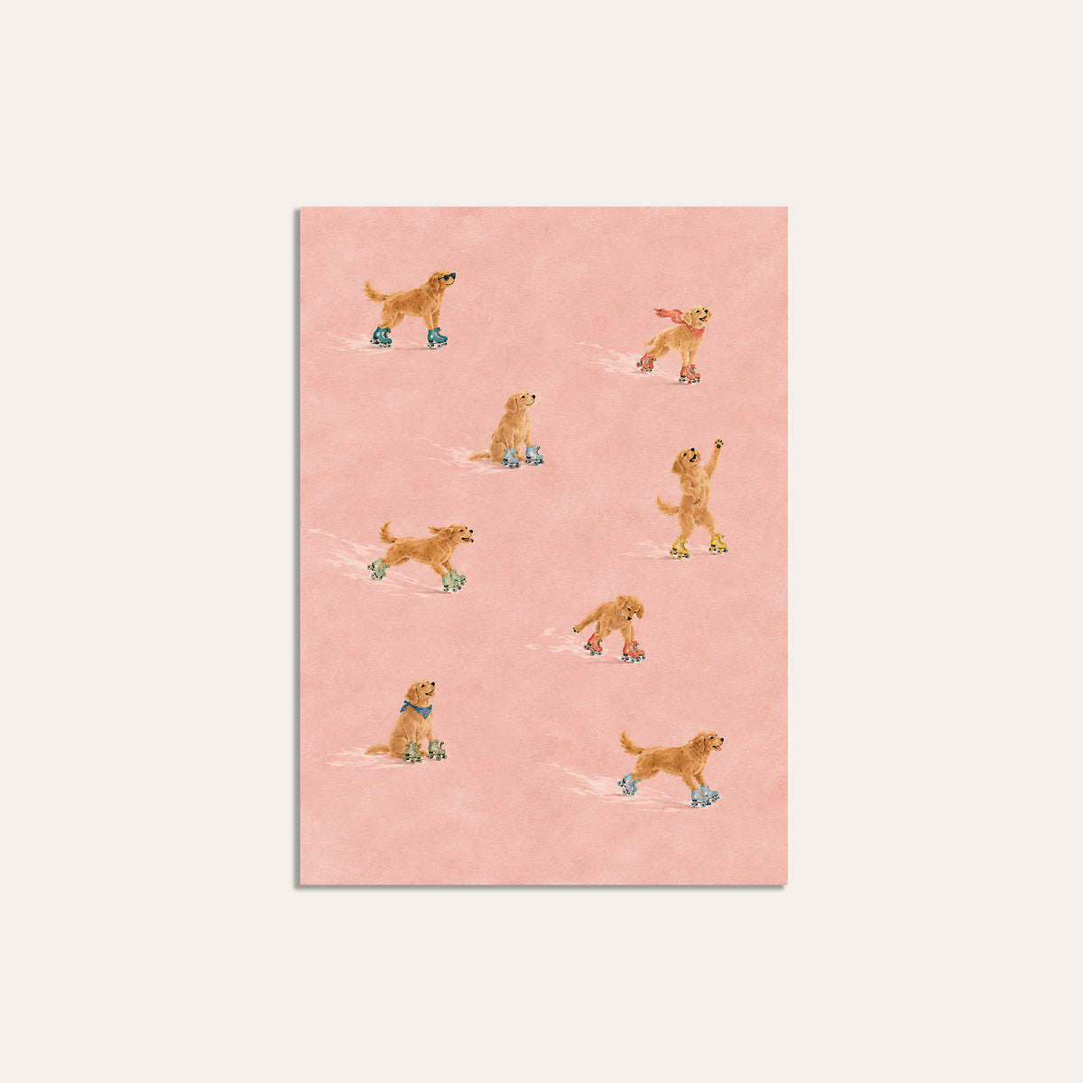 Roller Rovers - Skating Retriever Print - unframed print