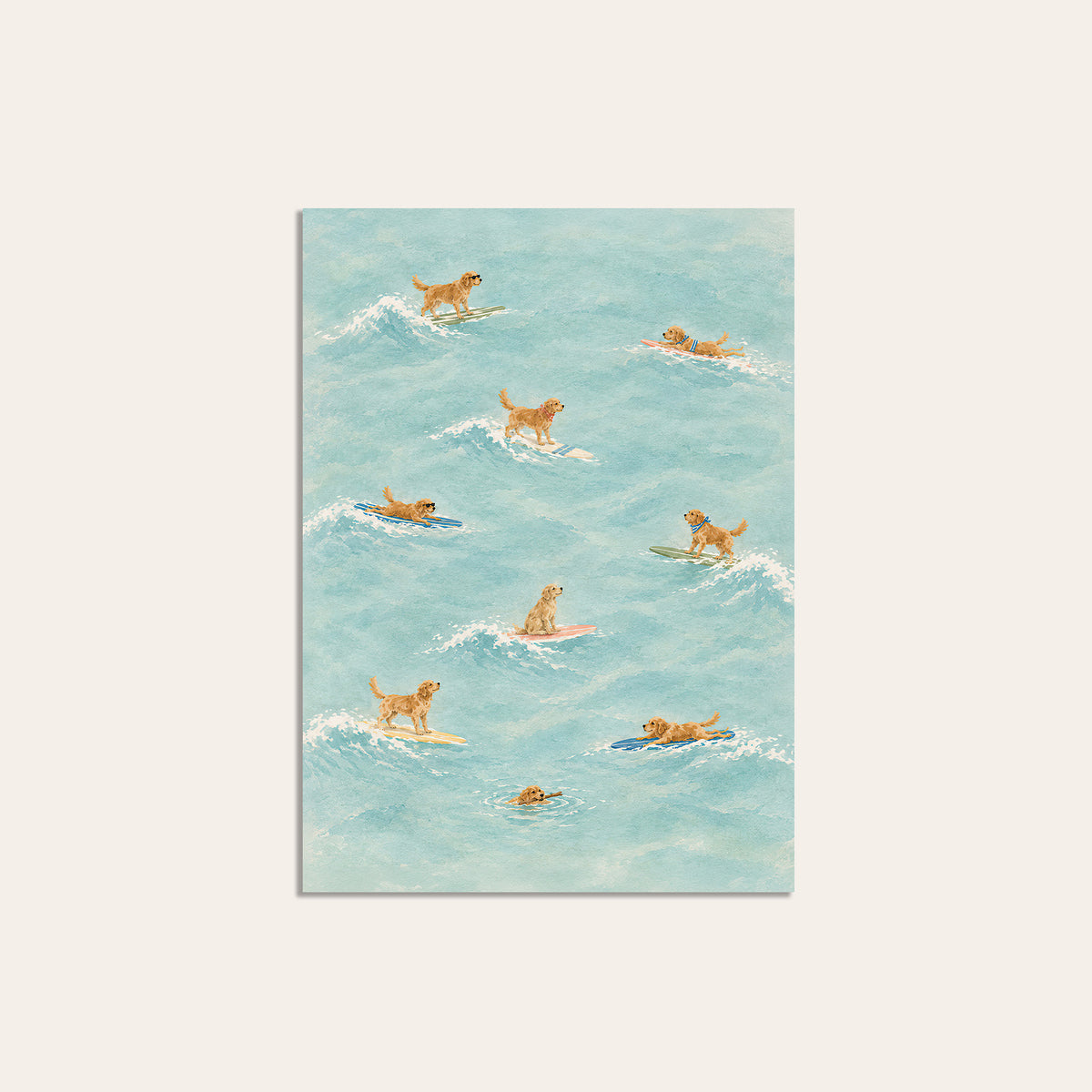 Golden Tide - Retriever Surf Day Print - unframed print