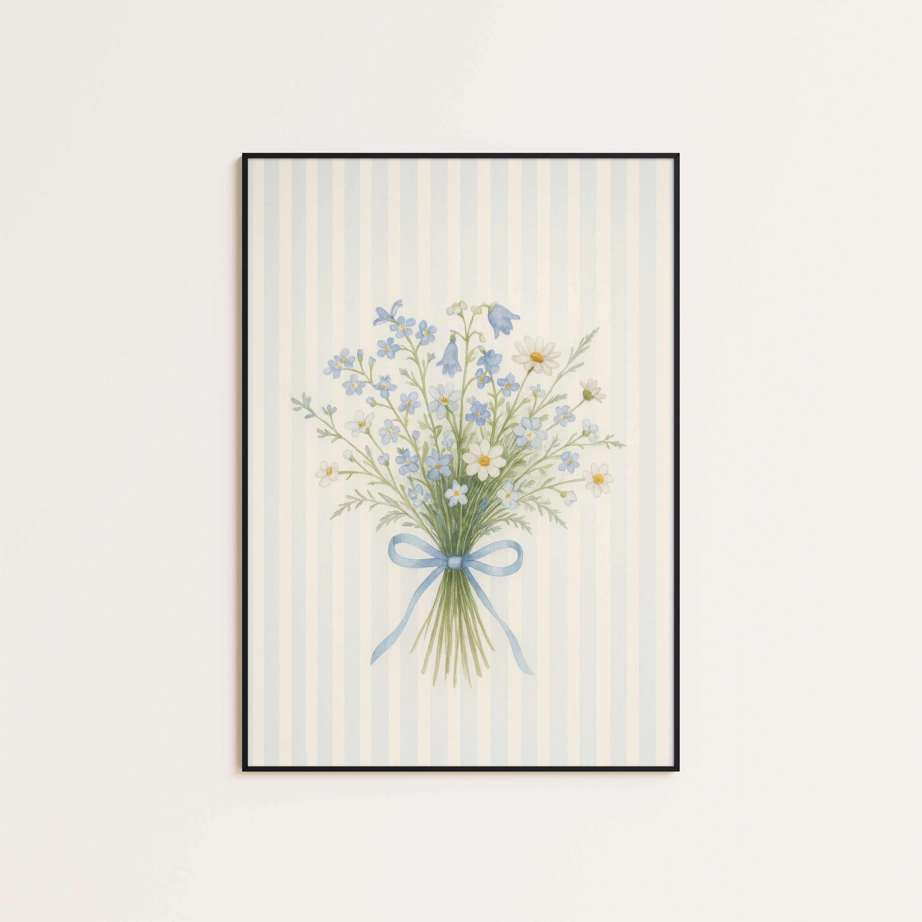 Bluebell Posy — Ribbon Bouquet Print – unframed poster