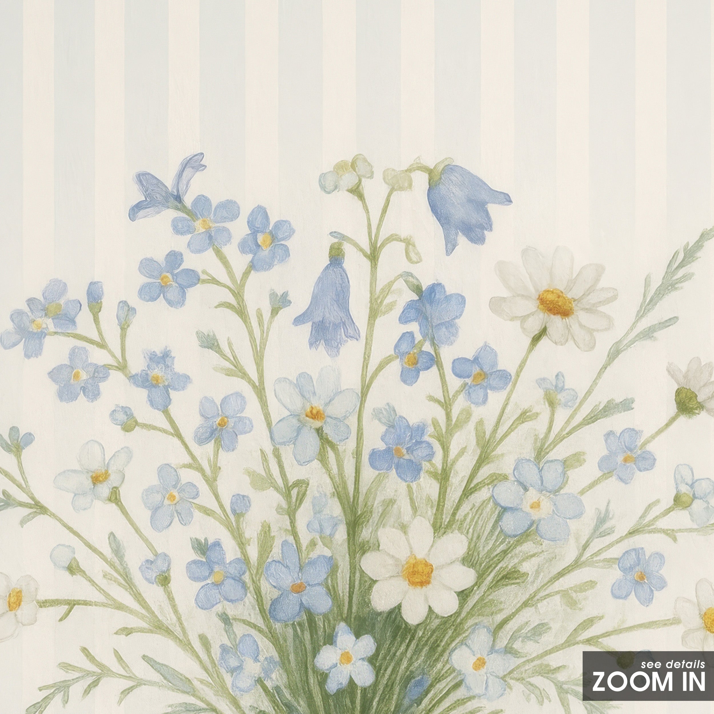 Bluebell Posy — Ribbon Bouquet Print – in room setting