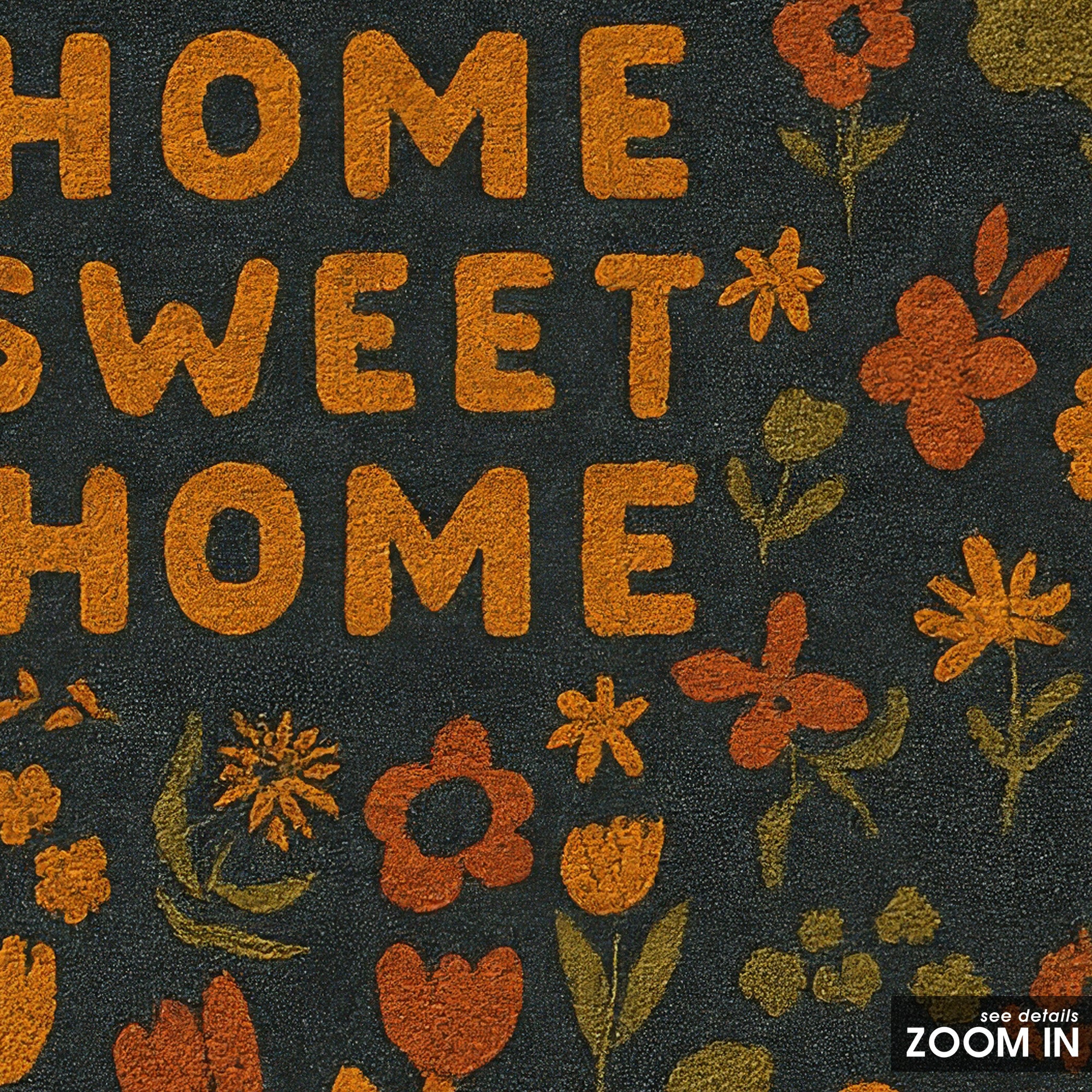 Home Sweet Home — Rust Sampler Print – detail closeup