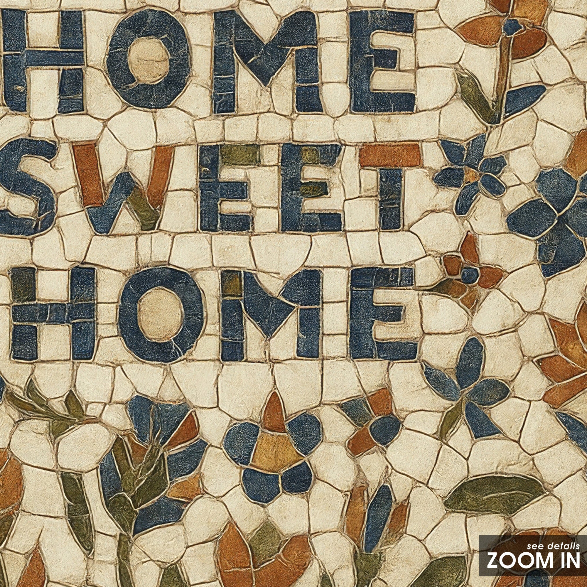 Home Sweet Home — Cream Sampler Print – detail closeup