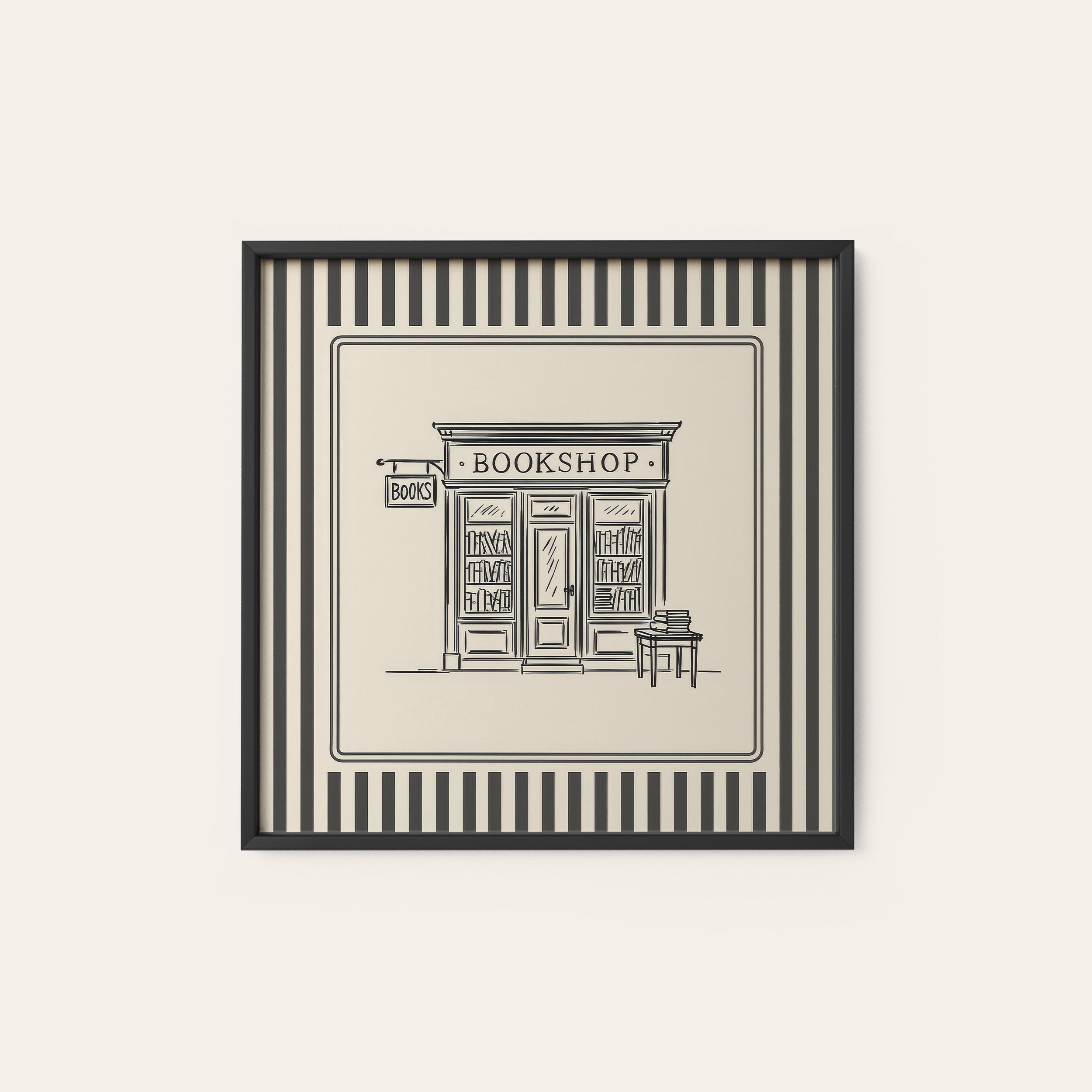 The Bookshop — Storefront Print – black frame
