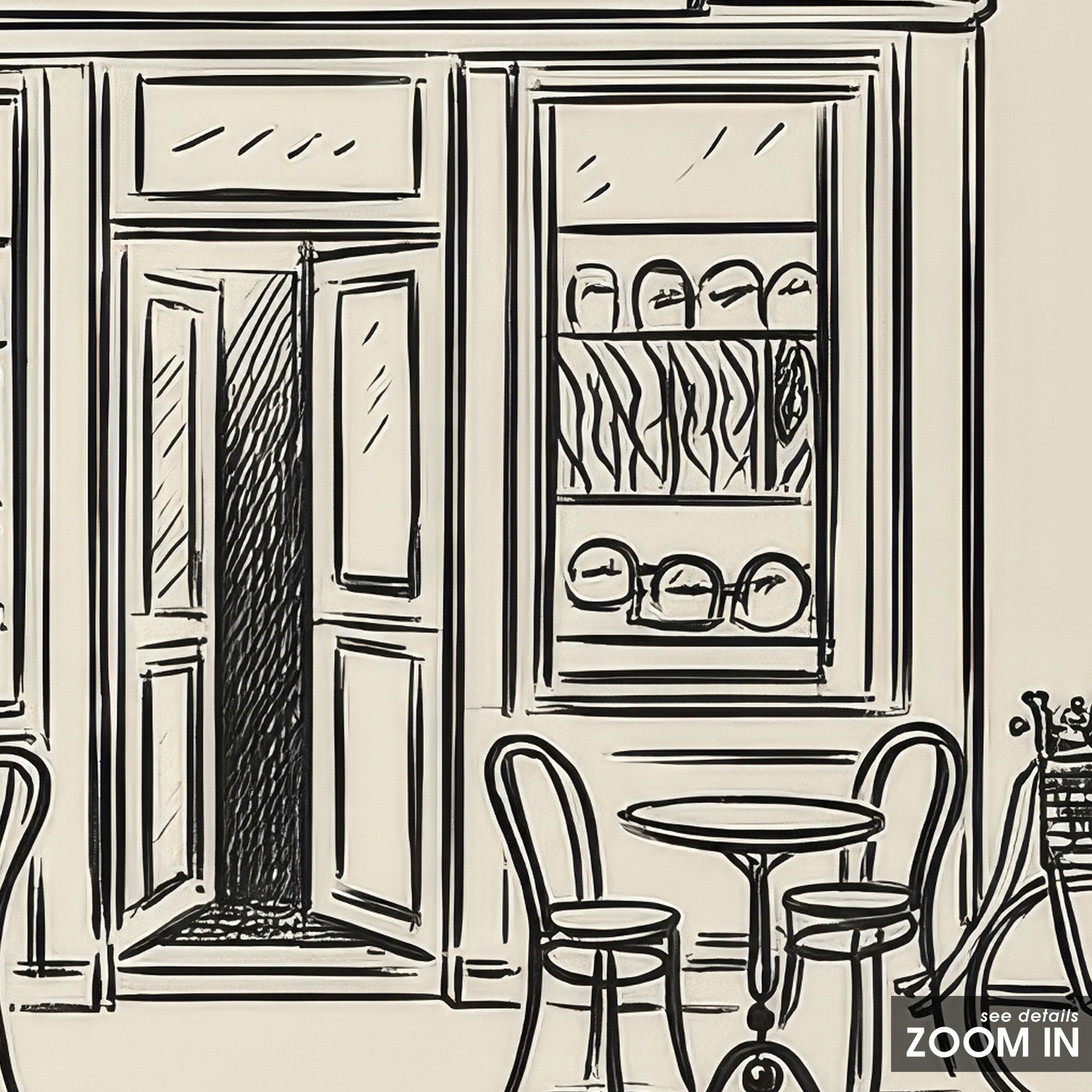 The Café — Storefront Print – detail closeup