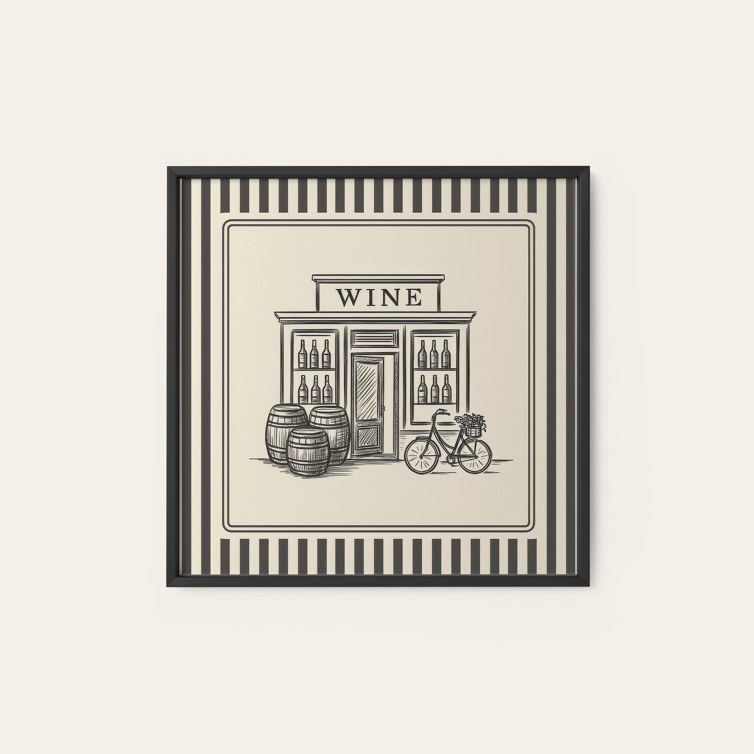 The Wine Shop — Storefront Print – black frame