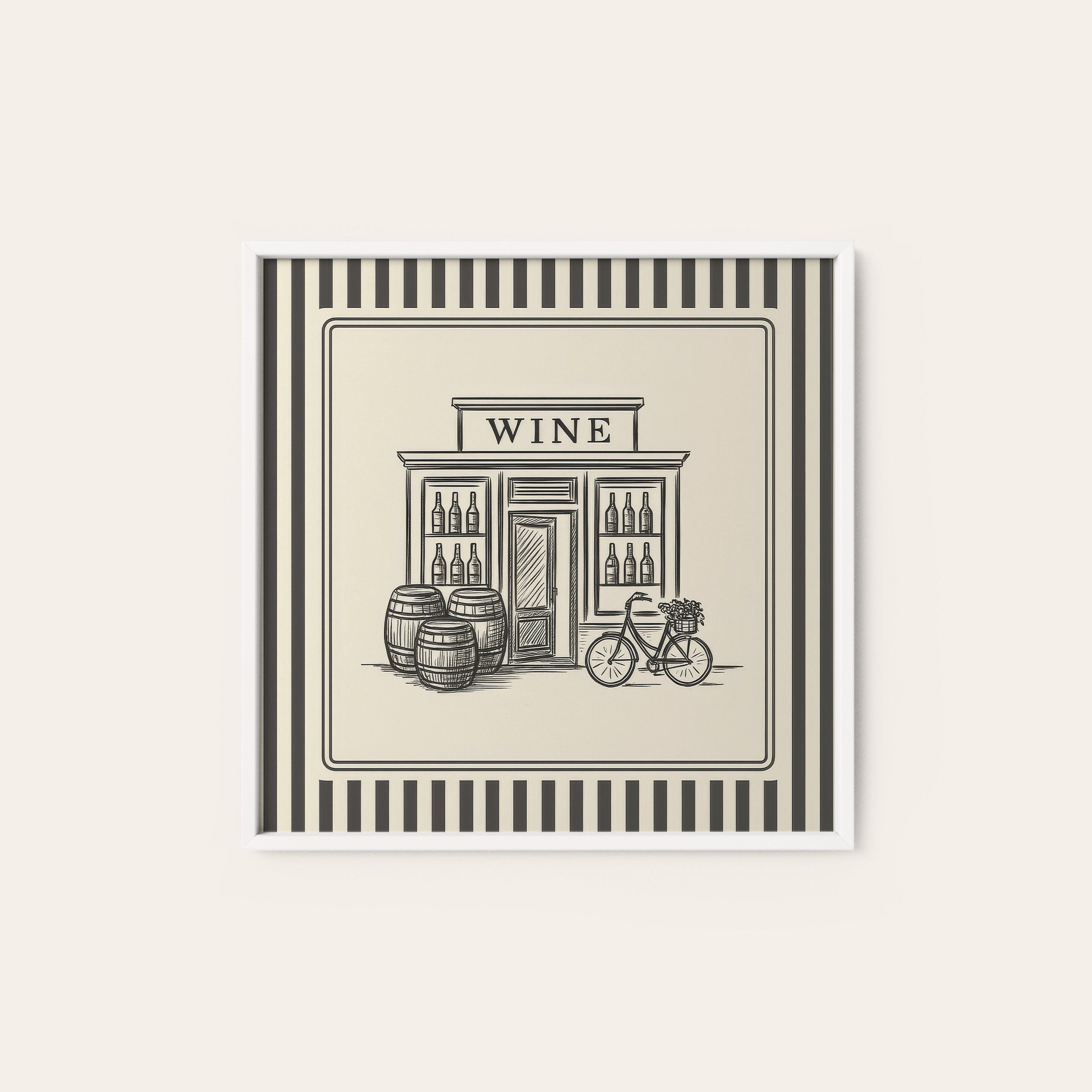 The Wine Shop — Storefront Print – white frame