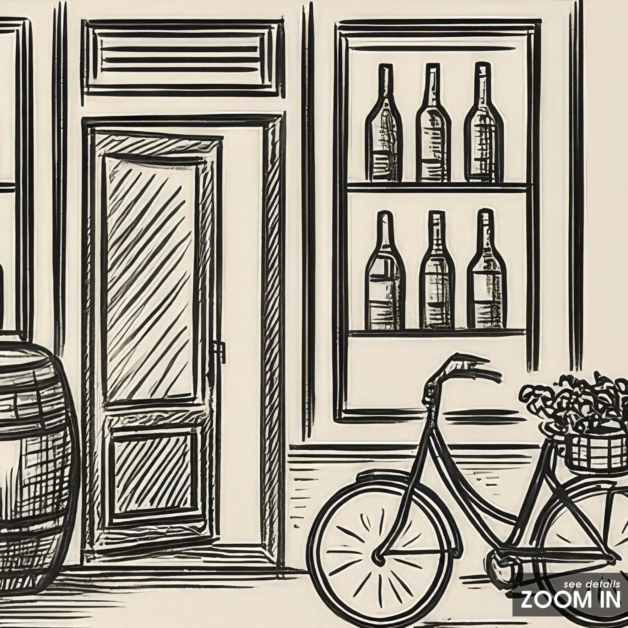 The Wine Shop — Storefront Print – detail closeup