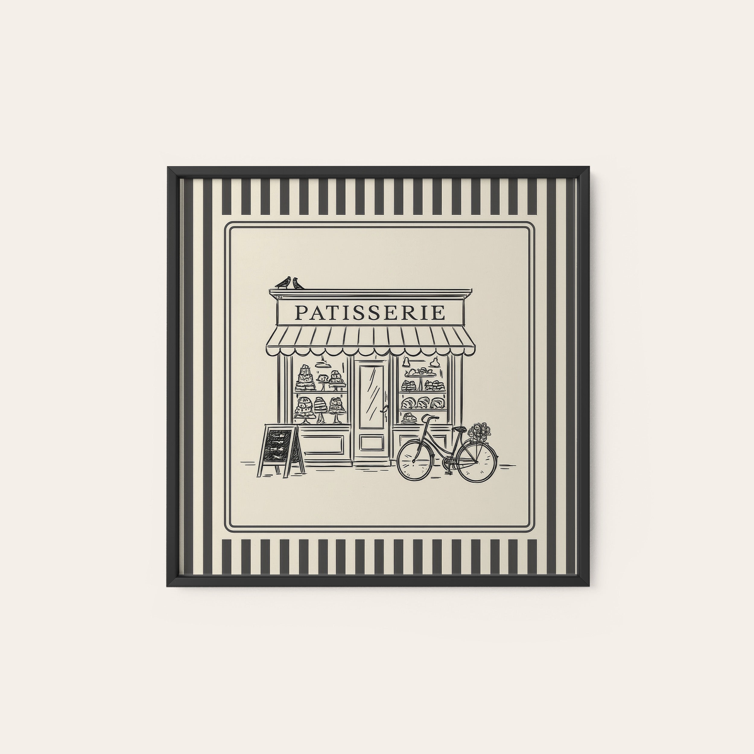 The Patisserie — Storefront Print – black frame
