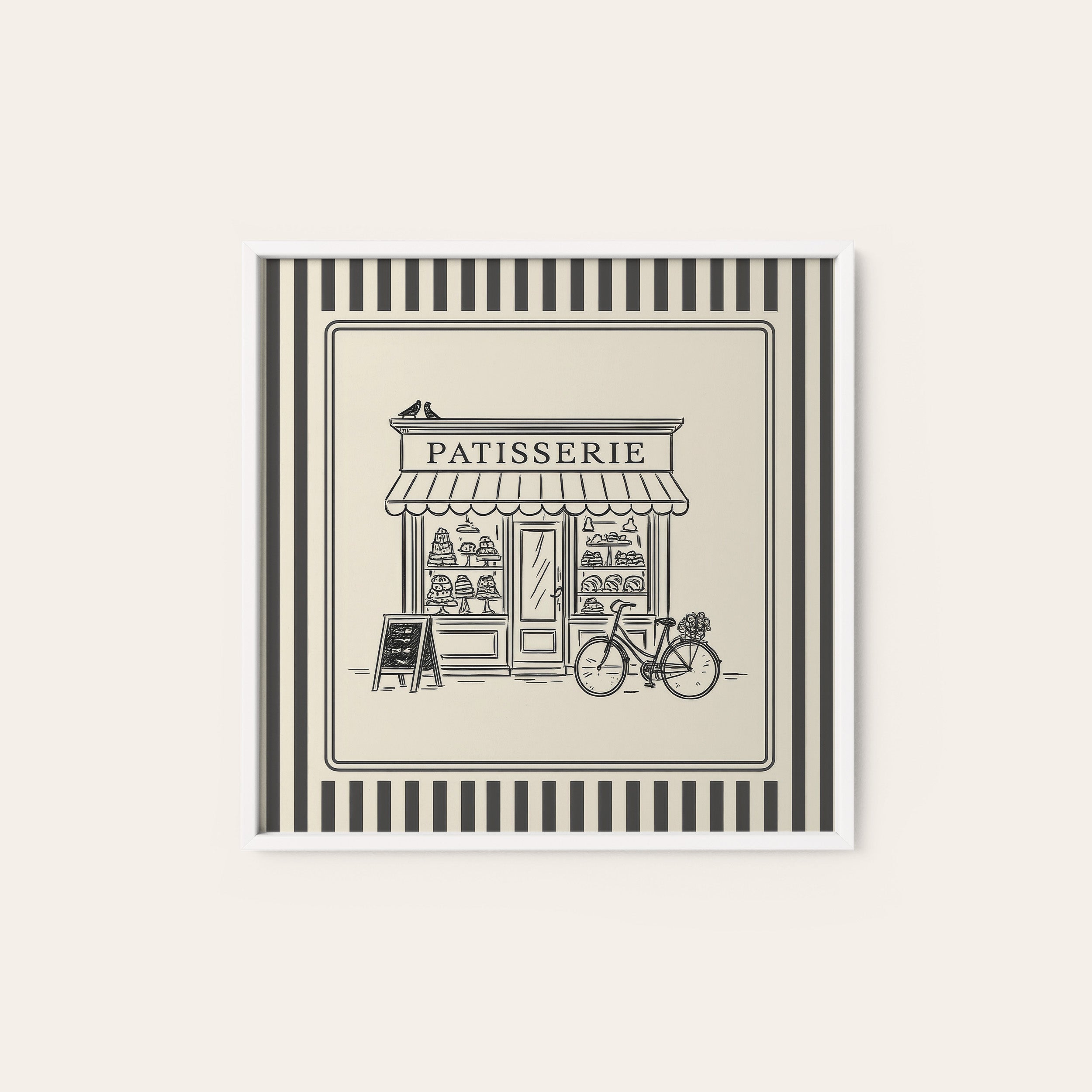 The Patisserie — Storefront Print – white frame
