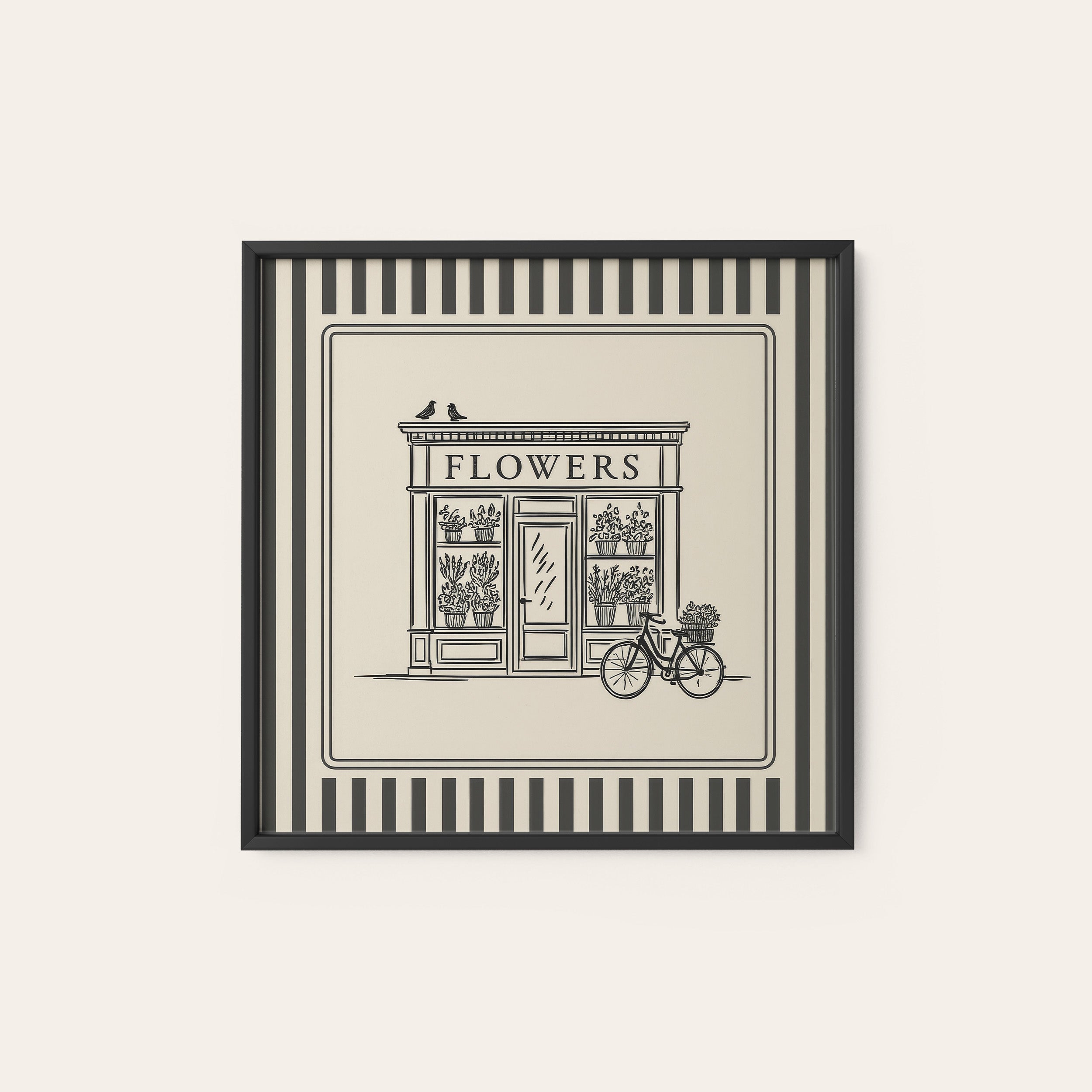 The Flower Shop — Storefront Print – black frame