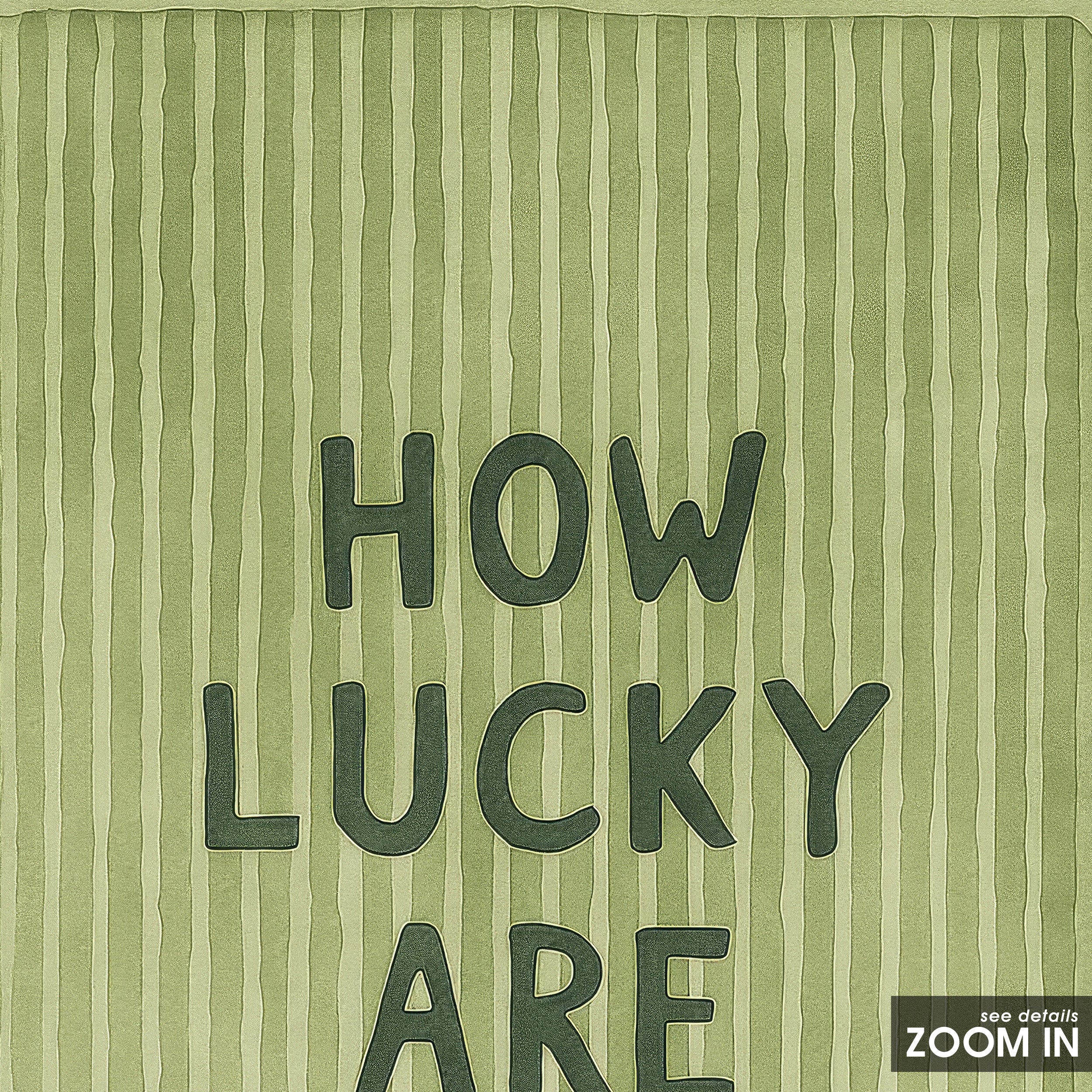 How Lucky Are We — Sage Heart Print – in room setting