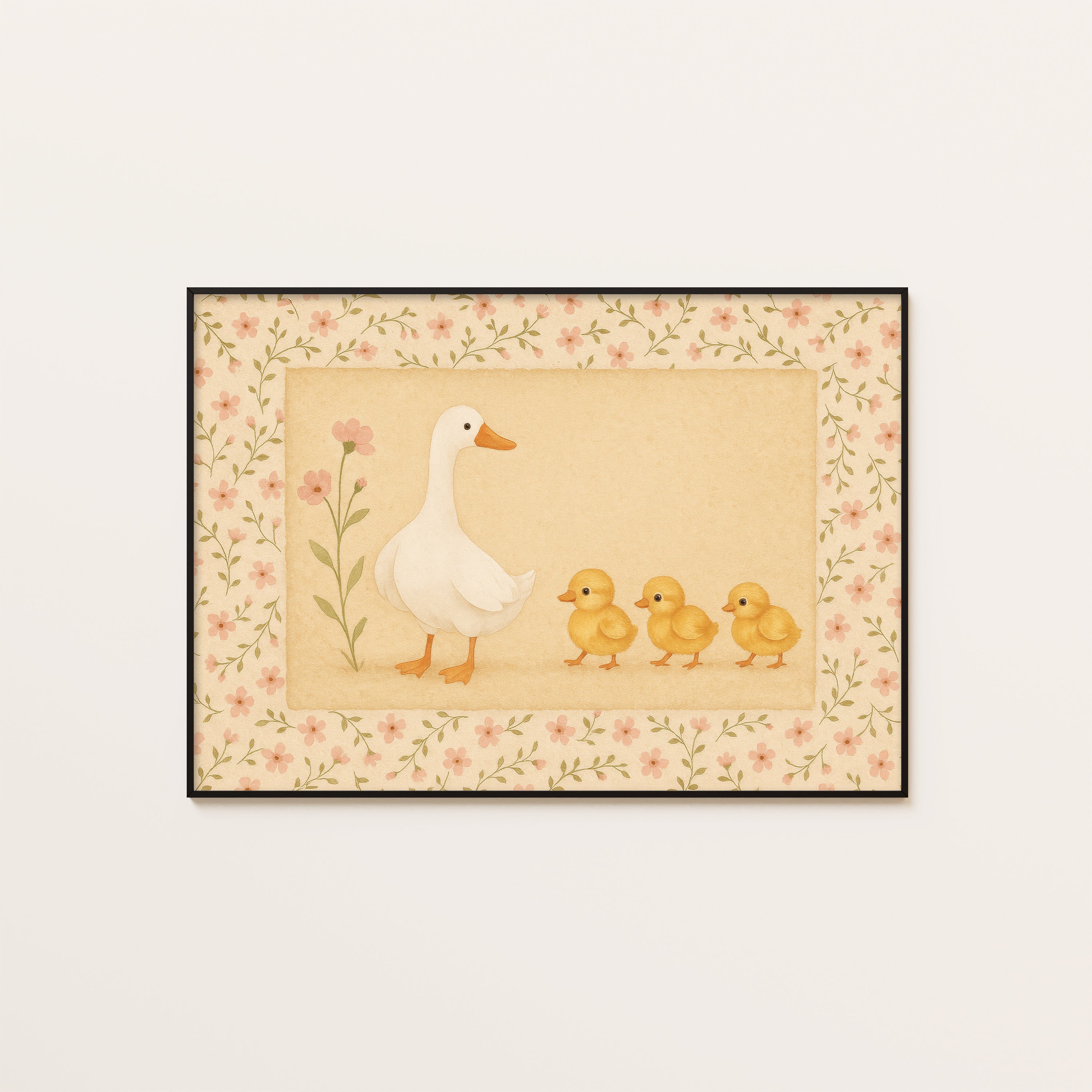 Goose Parade — Nursery Art Print – unframed poster